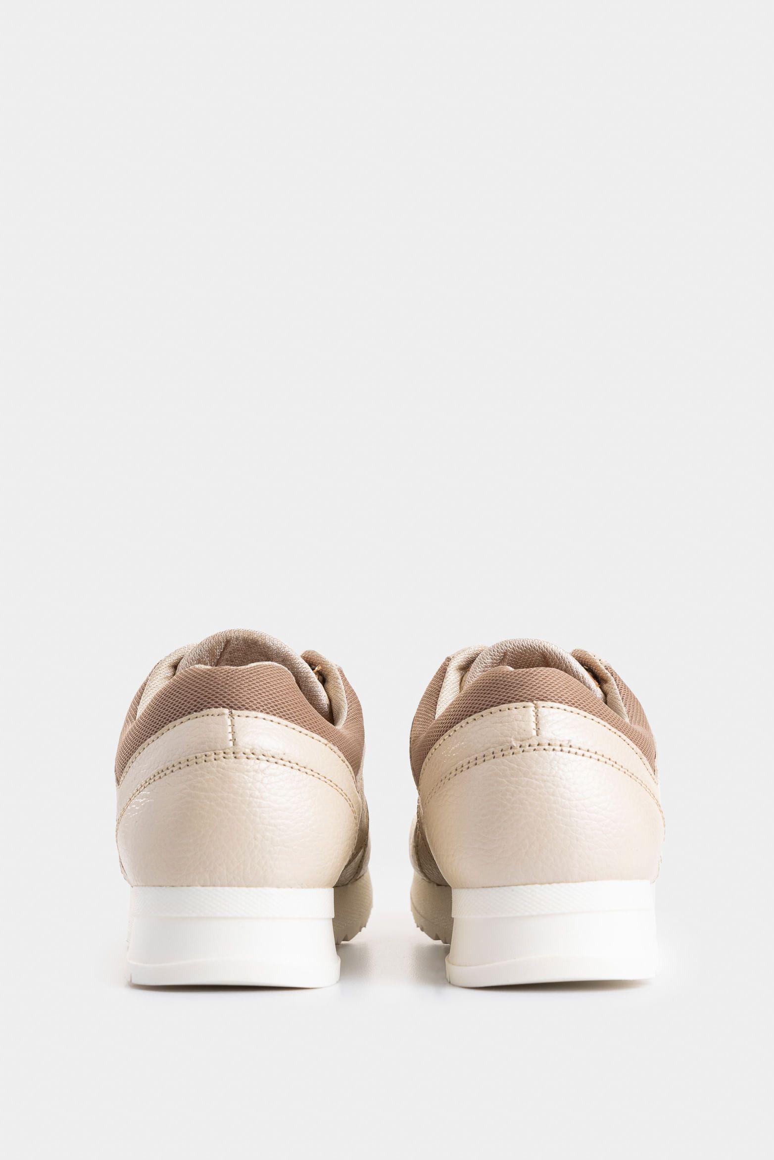 Vélez Zapatillas Deportivos Tropical Cuero Para Mujer Dorado-2