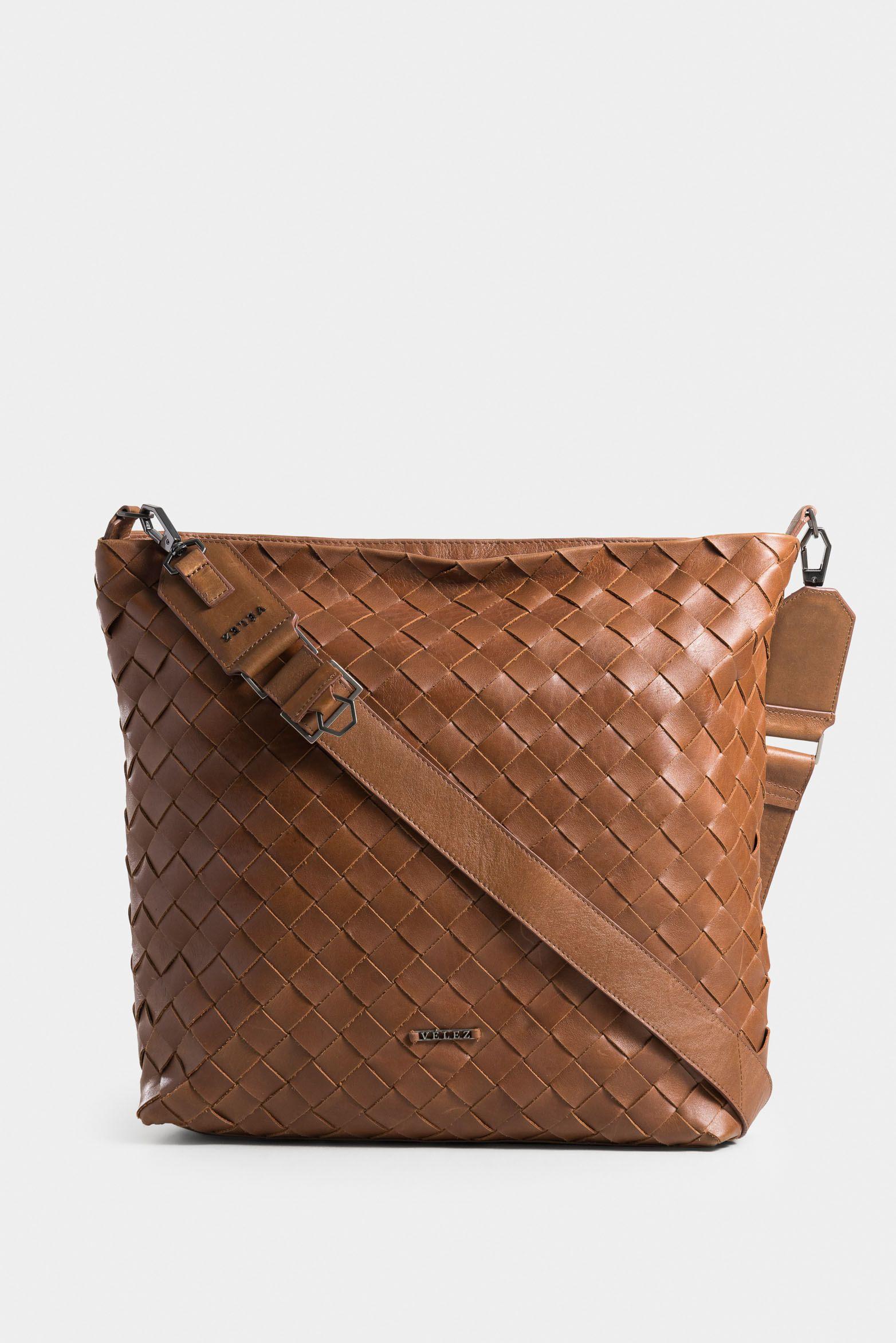 Vélez Shopping Venus Cuero Para Mujer Tejido Artesanal Miel-0