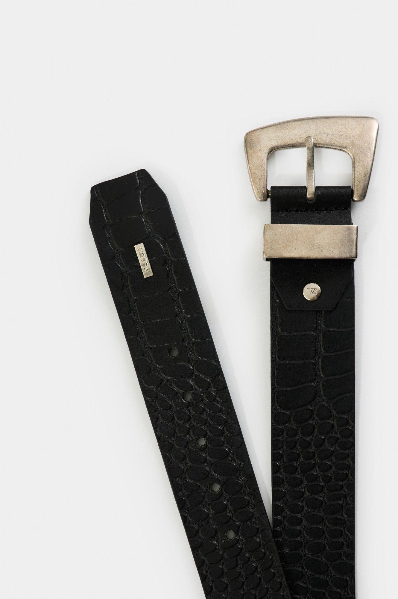 Vélez Cinturón Unifaz De Cuero Grabado Para Mujer Cleo Negro-2