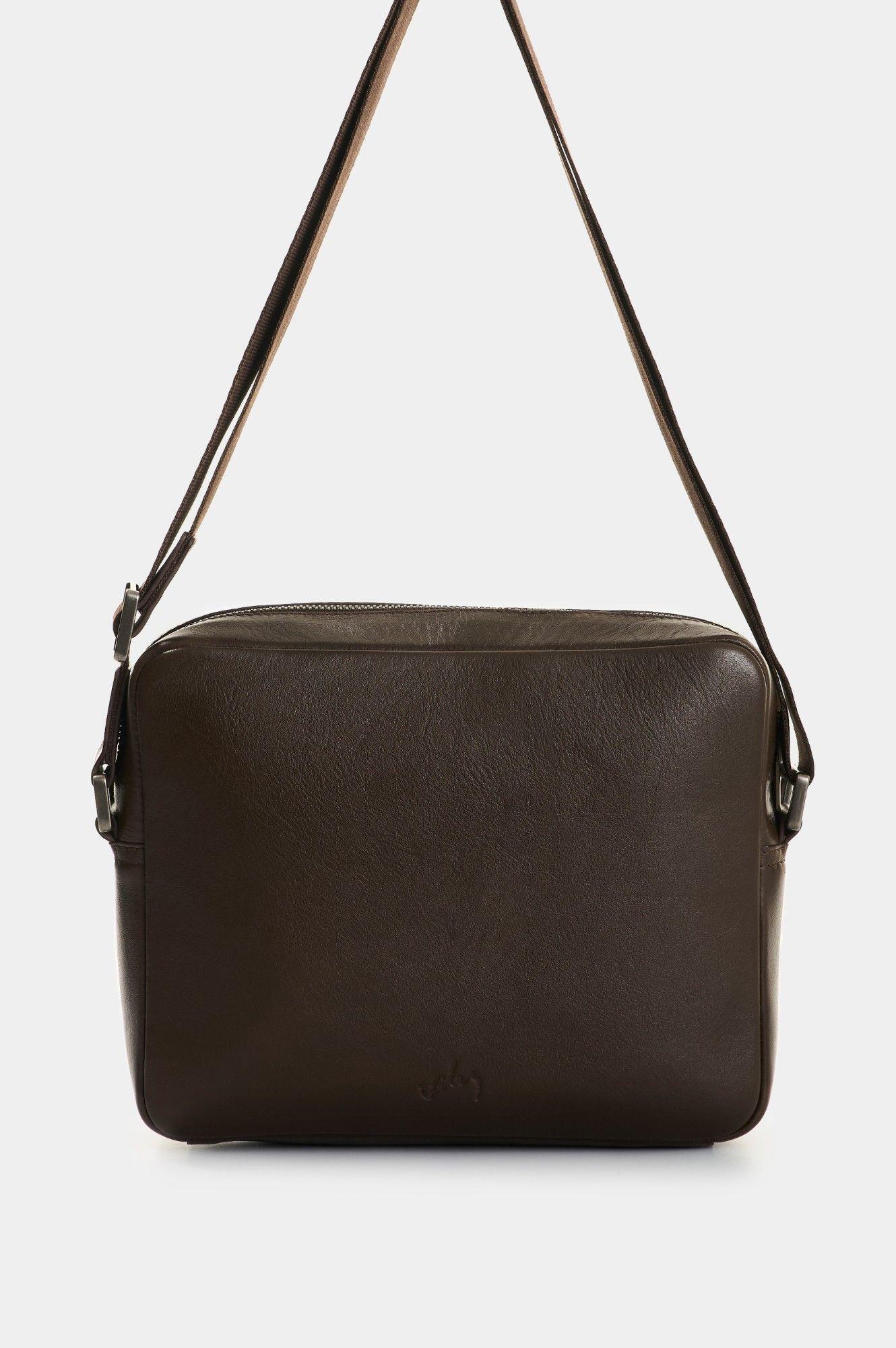 Vélez Cartera Bandolera Cuero Hombre Eos Café-2