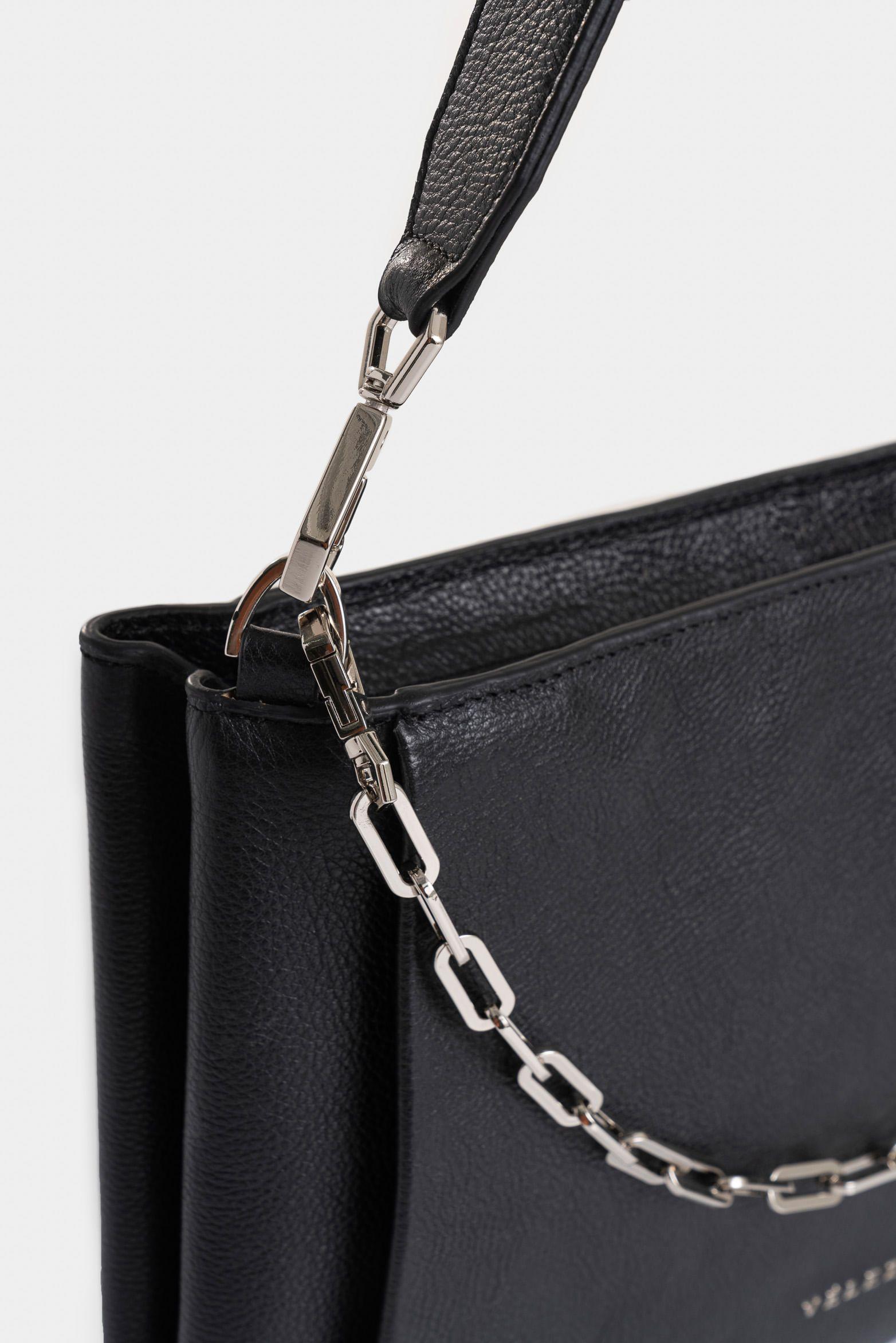 Shopping Gliceria de cuero para mujer detalle cadena negro-4