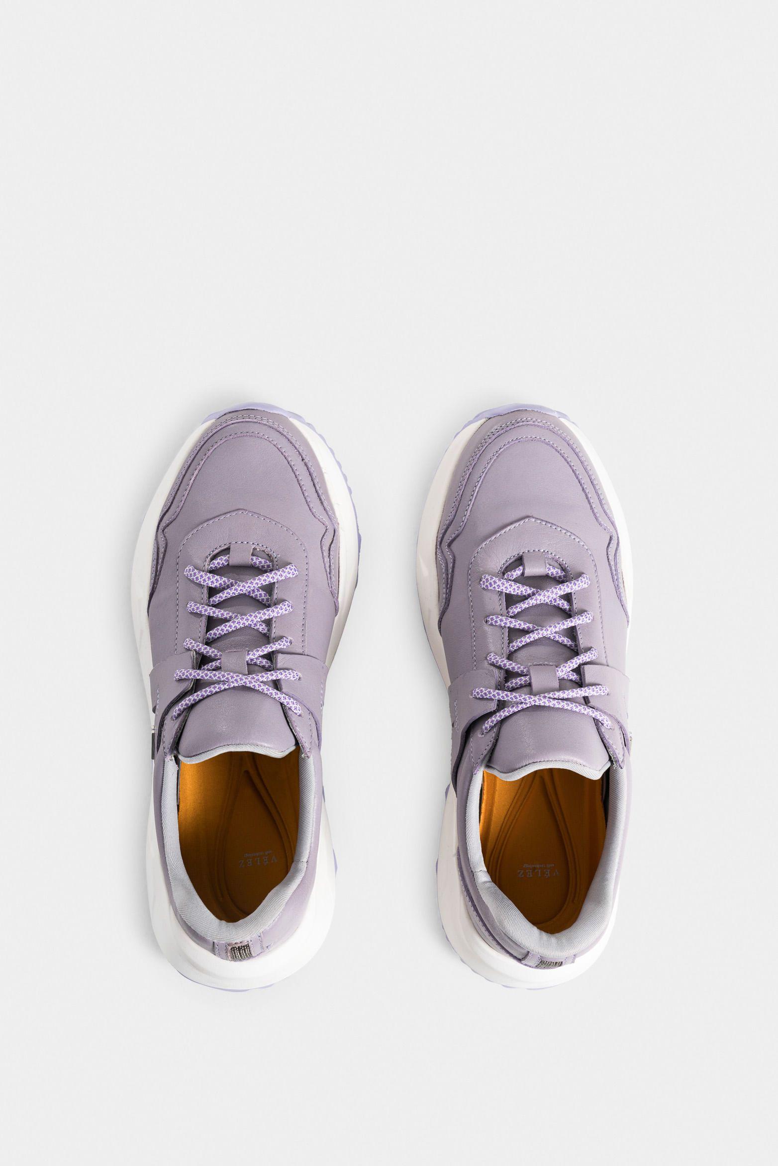 Vélez Zapatillas Papyris De Cuero Para Mujer Cortes Lila-3