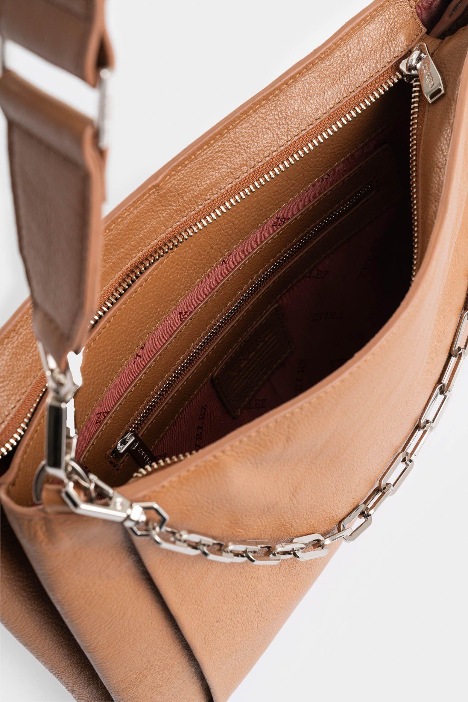 Shopping Gliceria de cuero para mujer detalle cadena miel-4