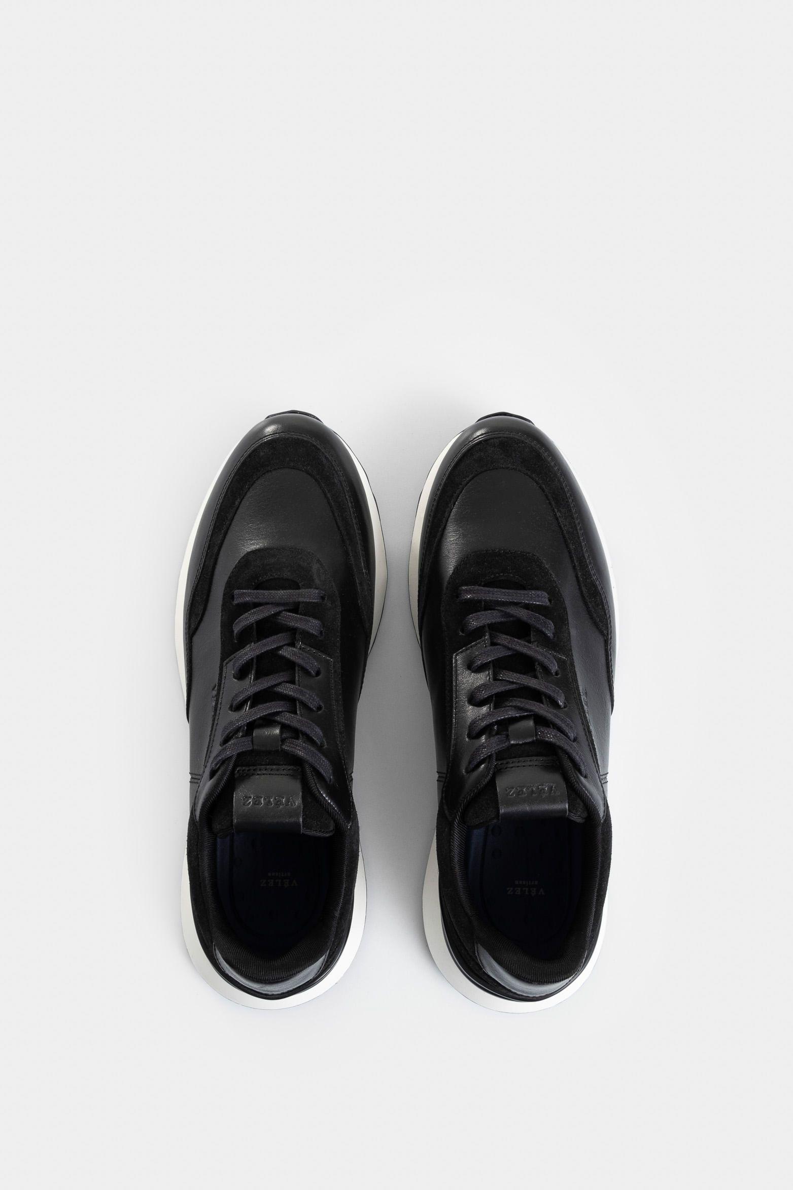 Vélez Zapatillas Monza 2 Cuero Hombre Artesanal Negro-3