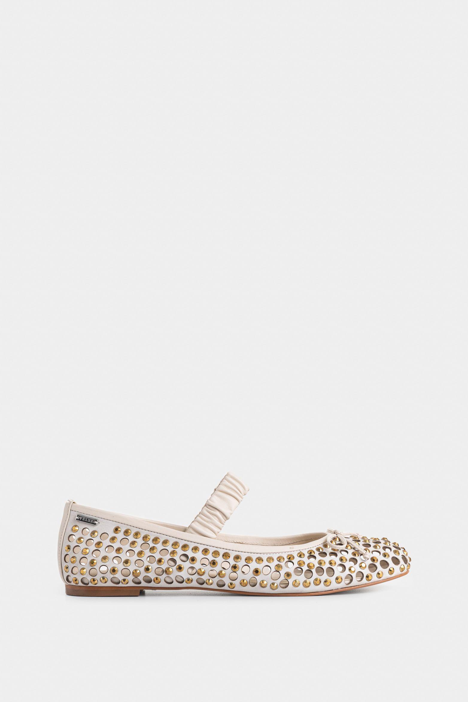 Vélez Ballerinas Lumen Cuero Mujer talle Perforado Beige-0