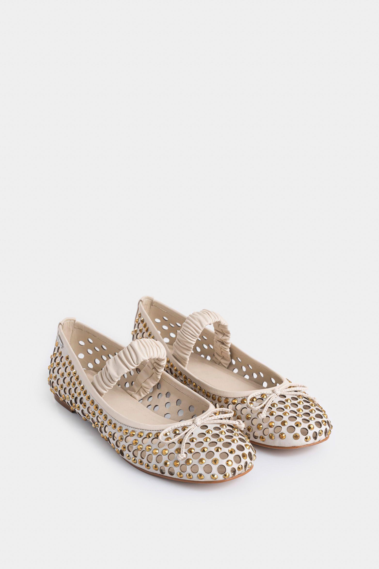 Vélez Ballerinas Lumen Cuero Mujer talle Perforado Beige-1