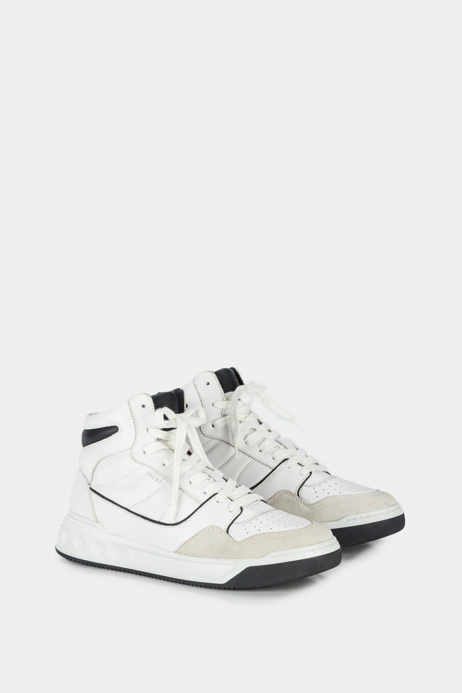 Vélez Zapatillas Lisboa Cuero Hombre Silueta Bota Blanco-1