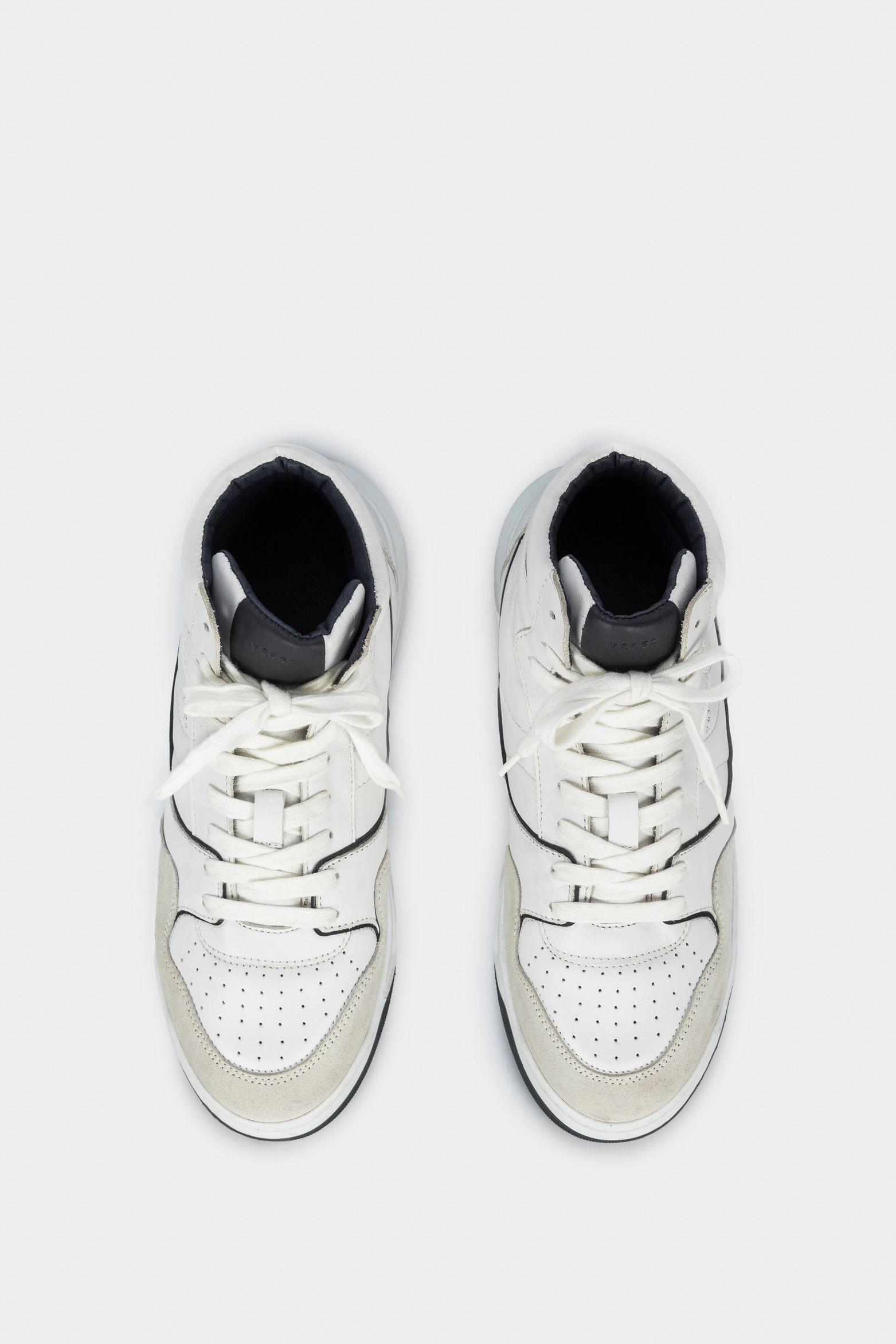 Vélez Zapatillas Lisboa Cuero Hombre Silueta Bota Blanco-3