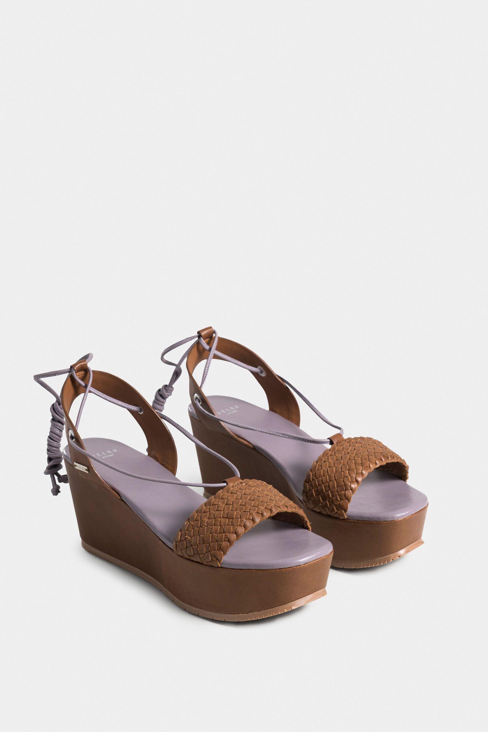 Vélez Sandalia Plataforma Caval 2.0 Cuero Mujer Miel-1