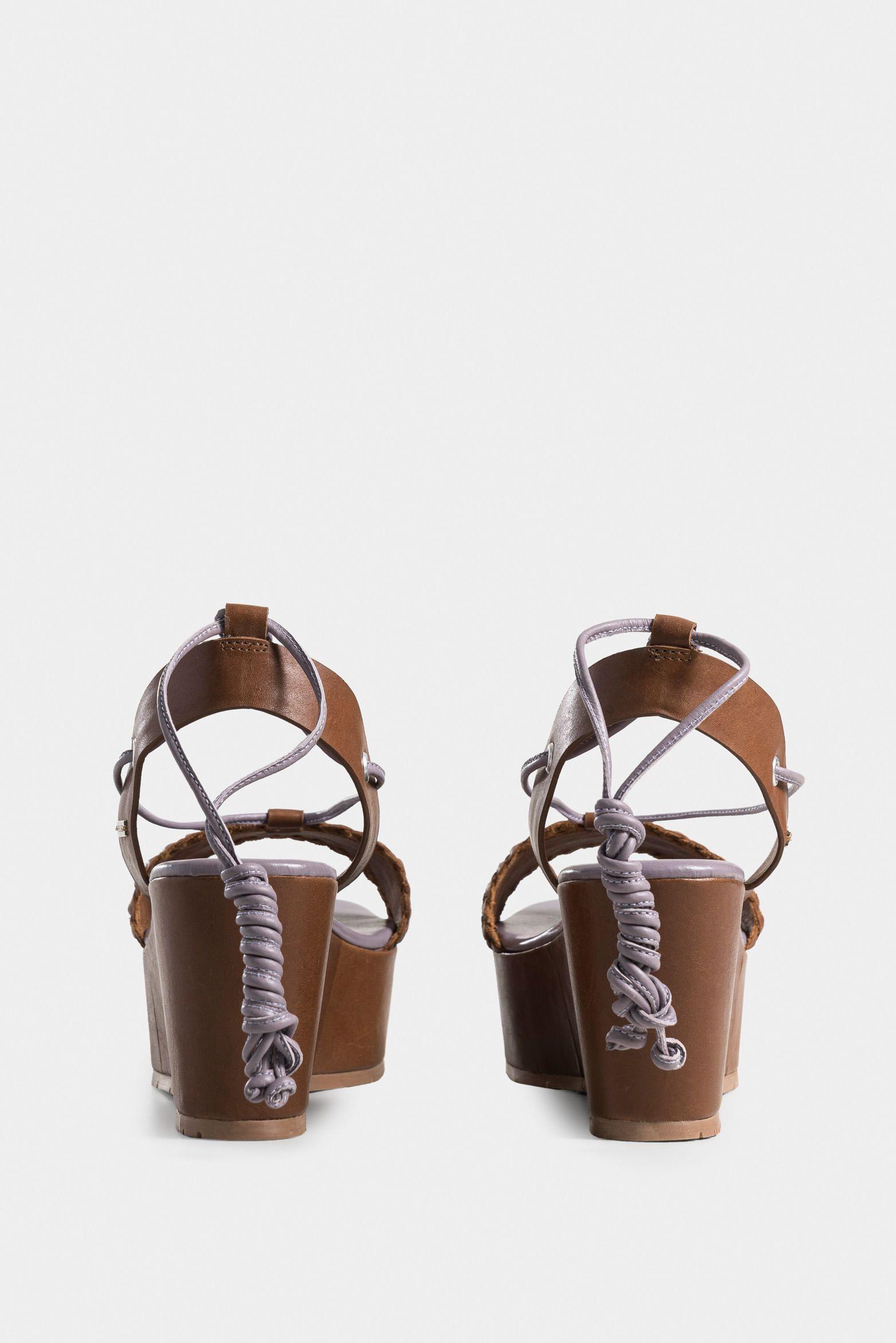Vélez Sandalia Plataforma Caval 2.0 Cuero Mujer Miel-2