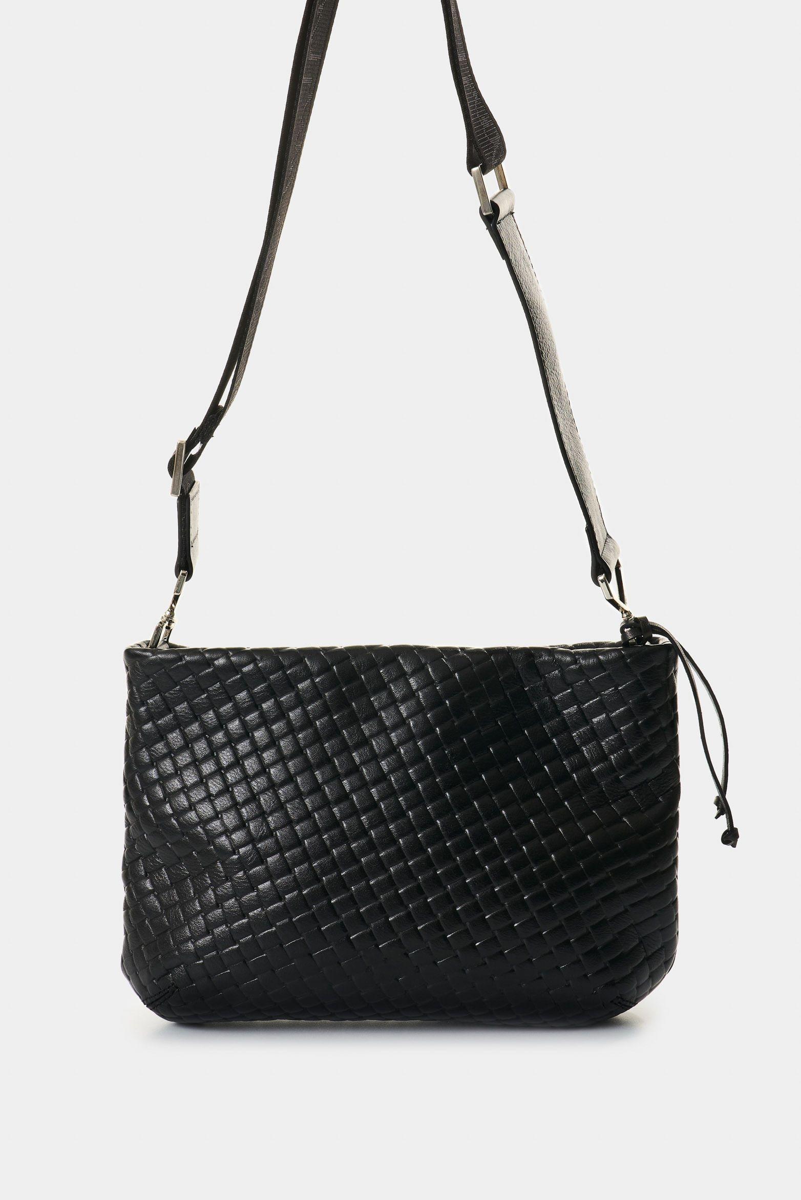 Vélez Manos Libres De Cuero Grabado Para Mujer Tessa Negro-2