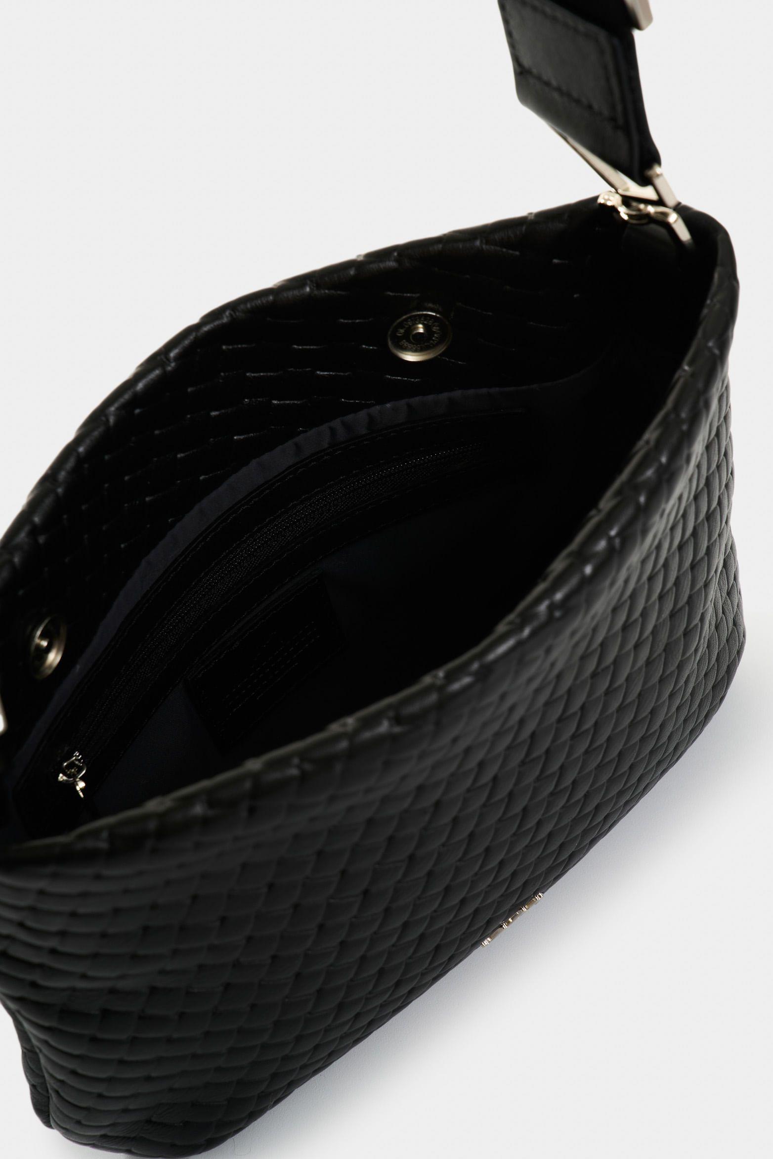 Vélez Manos Libres De Cuero Grabado Para Mujer Tessa Negro-4