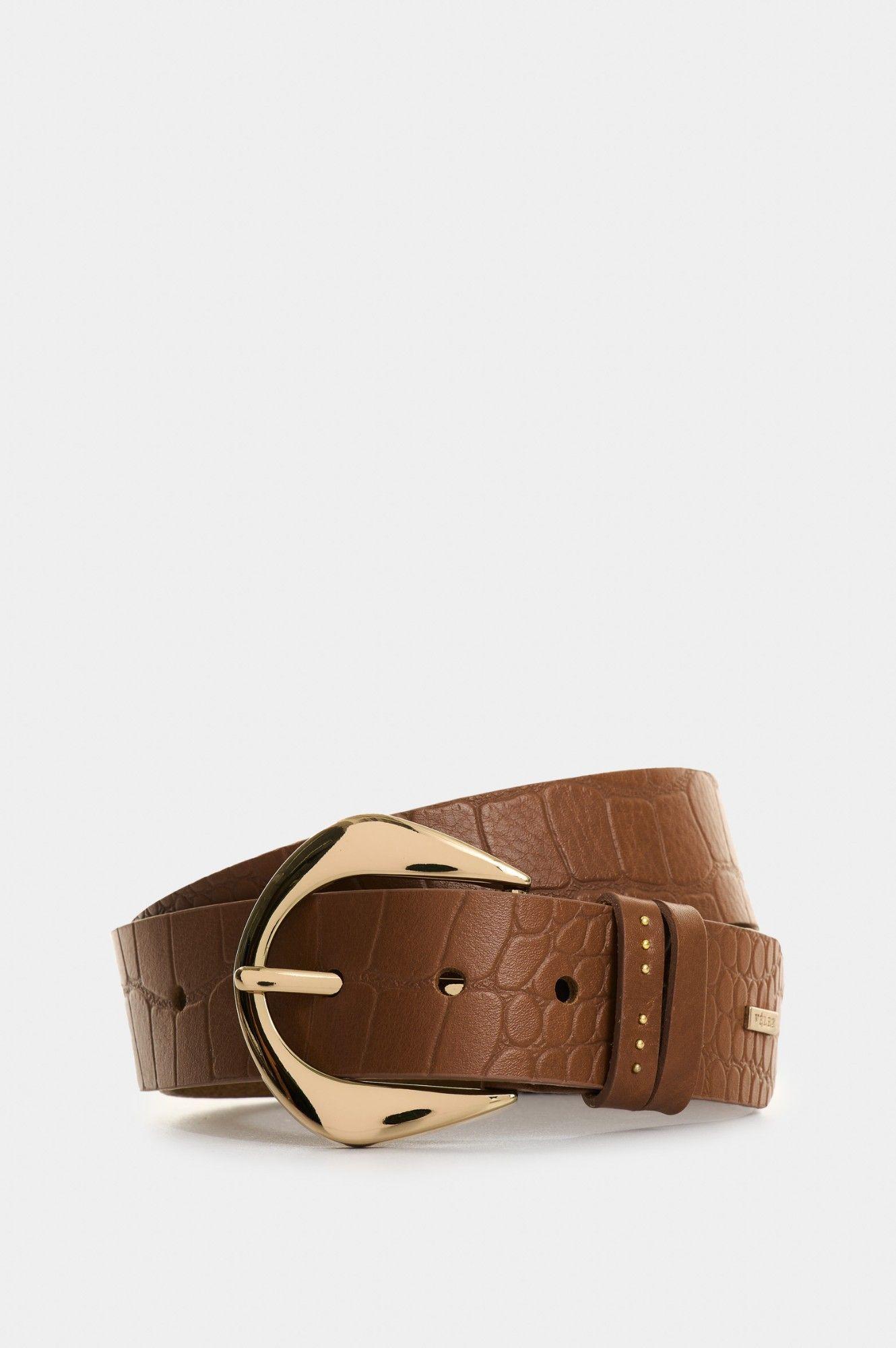 Vélez Cinturón Unifaz De Cuero Para Mujer Astra Miel-0