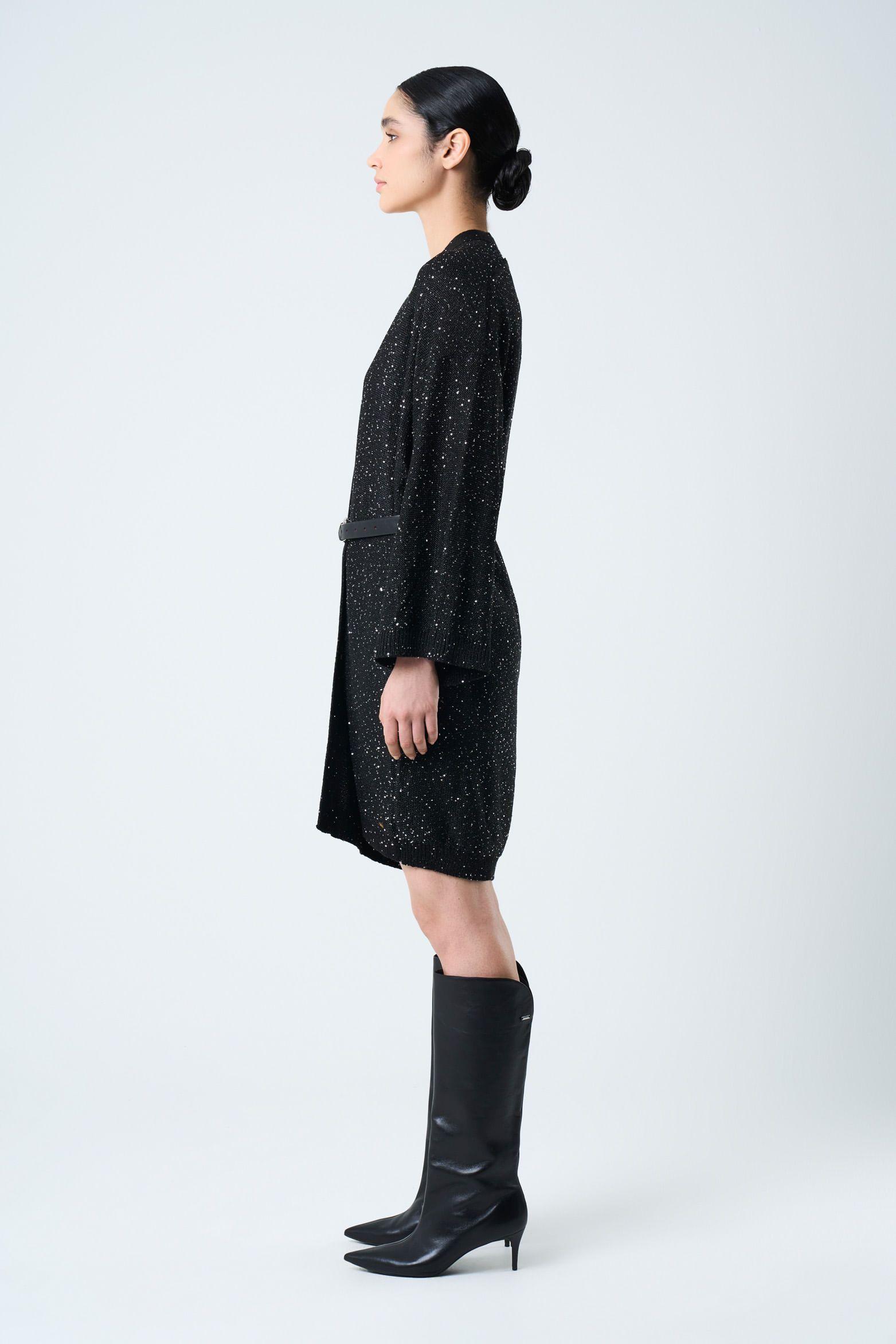 Vélez Cárdigan Antares Para Mujer Tejido Negro-1