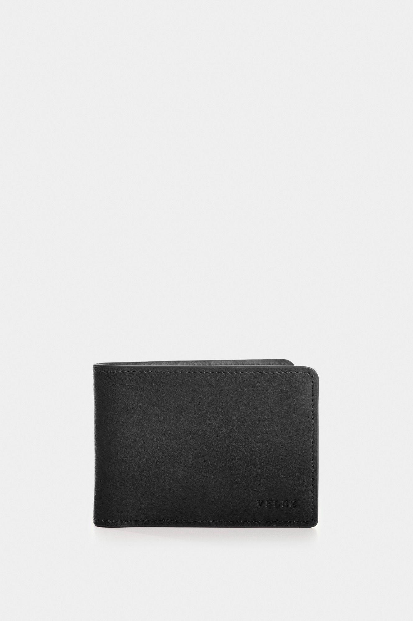 Vélez Billetera Cuero Hombre Coral Negro-0
