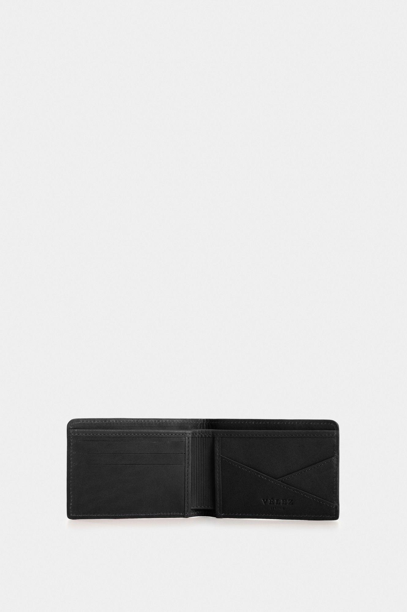 Vélez Billetera Cuero Hombre Coral Negro-1