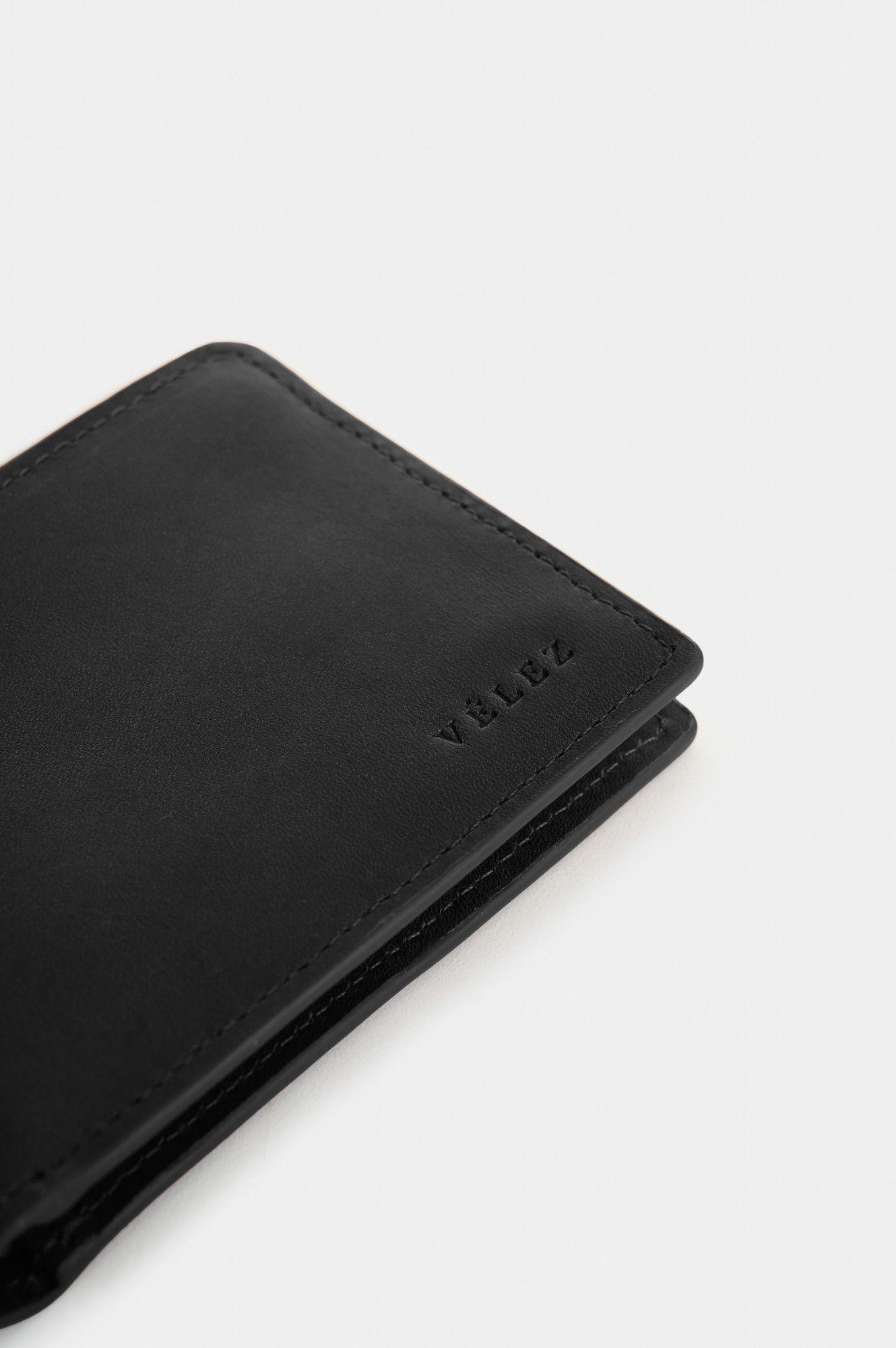 Vélez Billetera Cuero Hombre Coral Negro-3