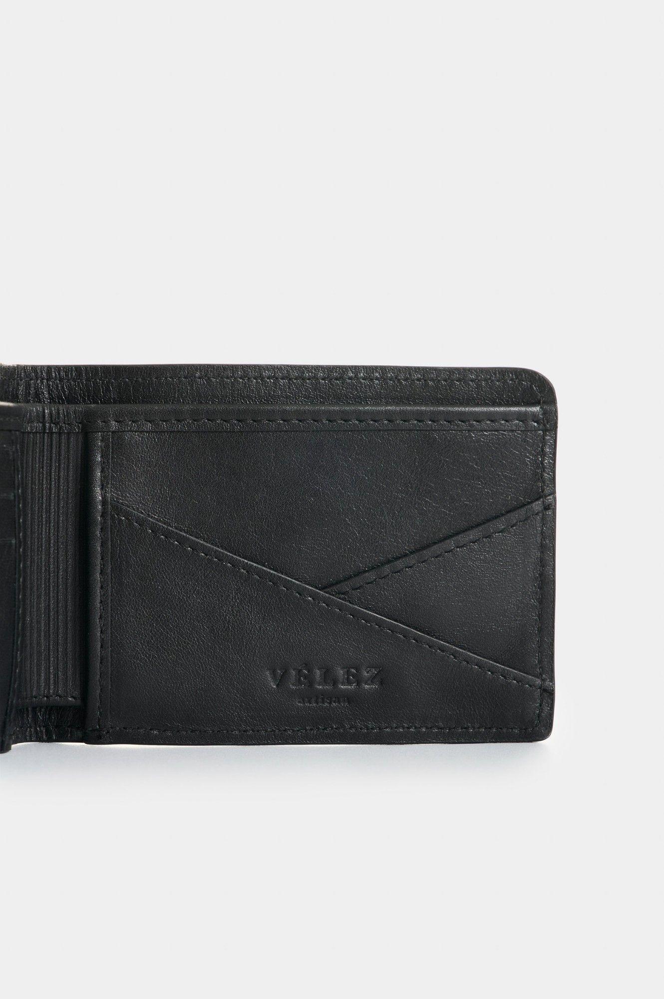 Vélez Billetera Cuero Hombre Coral Negro-4