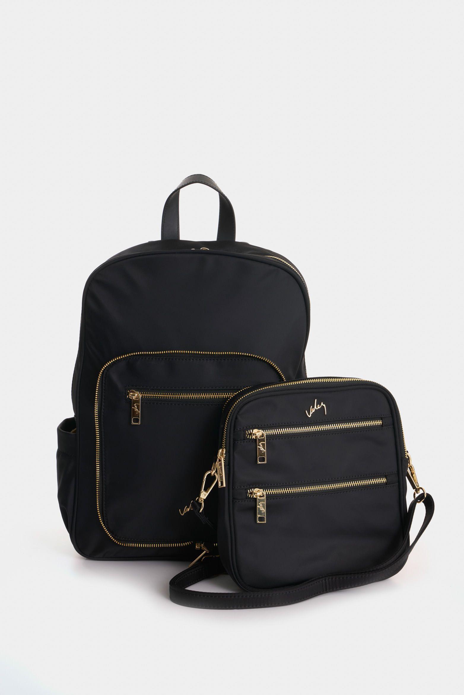 Vélez Mochila Broni De Lona Para Mujer Versátil Negro-3