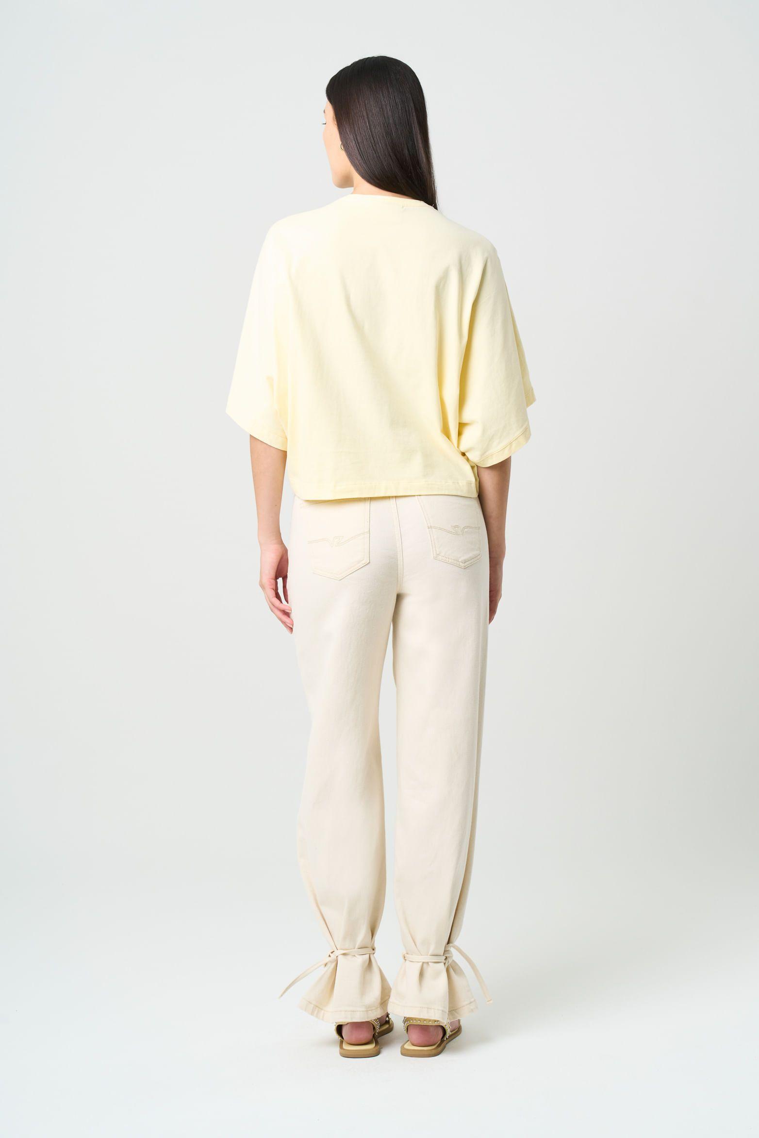 Vélez Camiseta Ópalo Para Mujer Manga Ranglan Amarillo-2