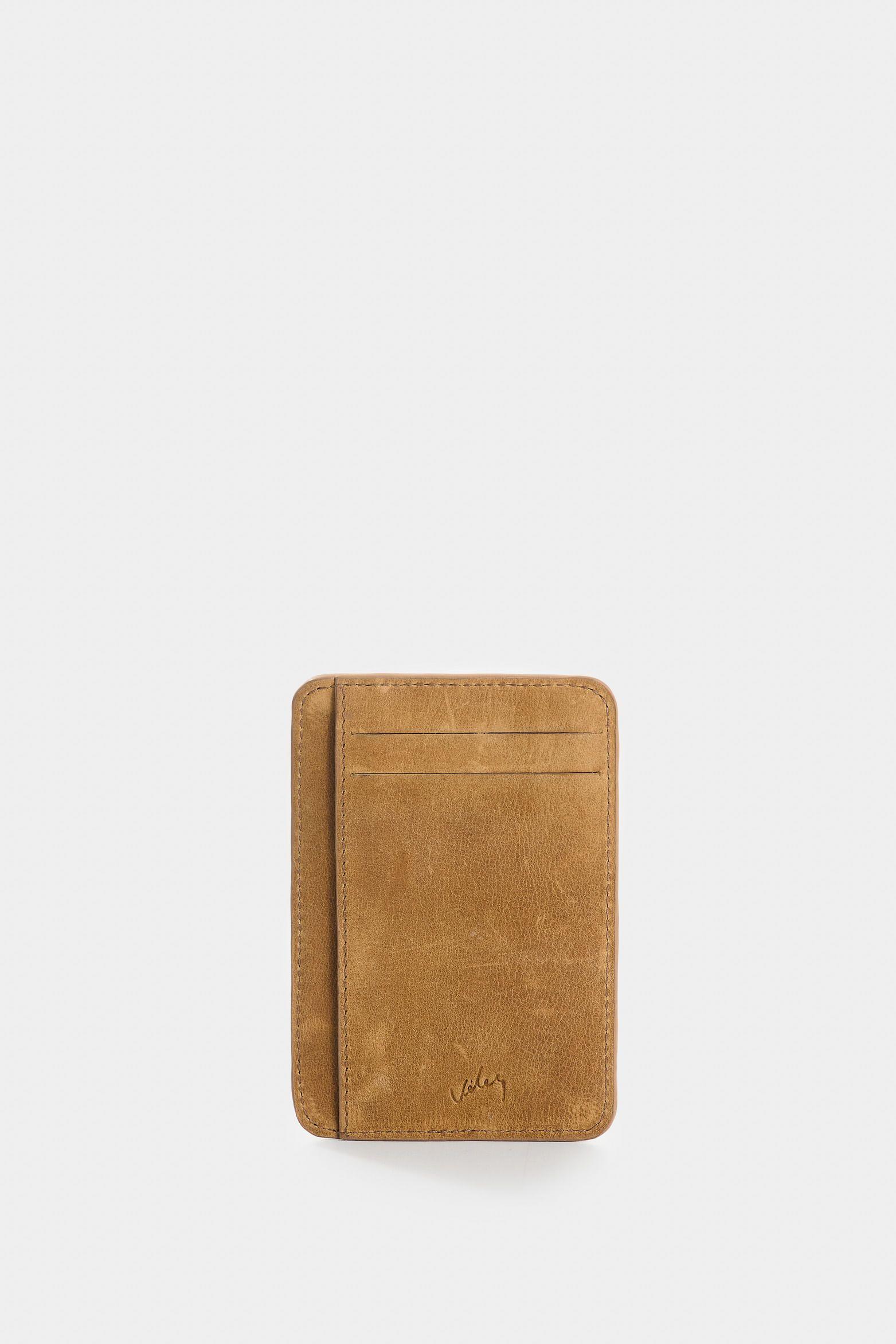 Vélez Porta Tarjetas Vértice Cuero Hombre Detalle Rayas Miel-2