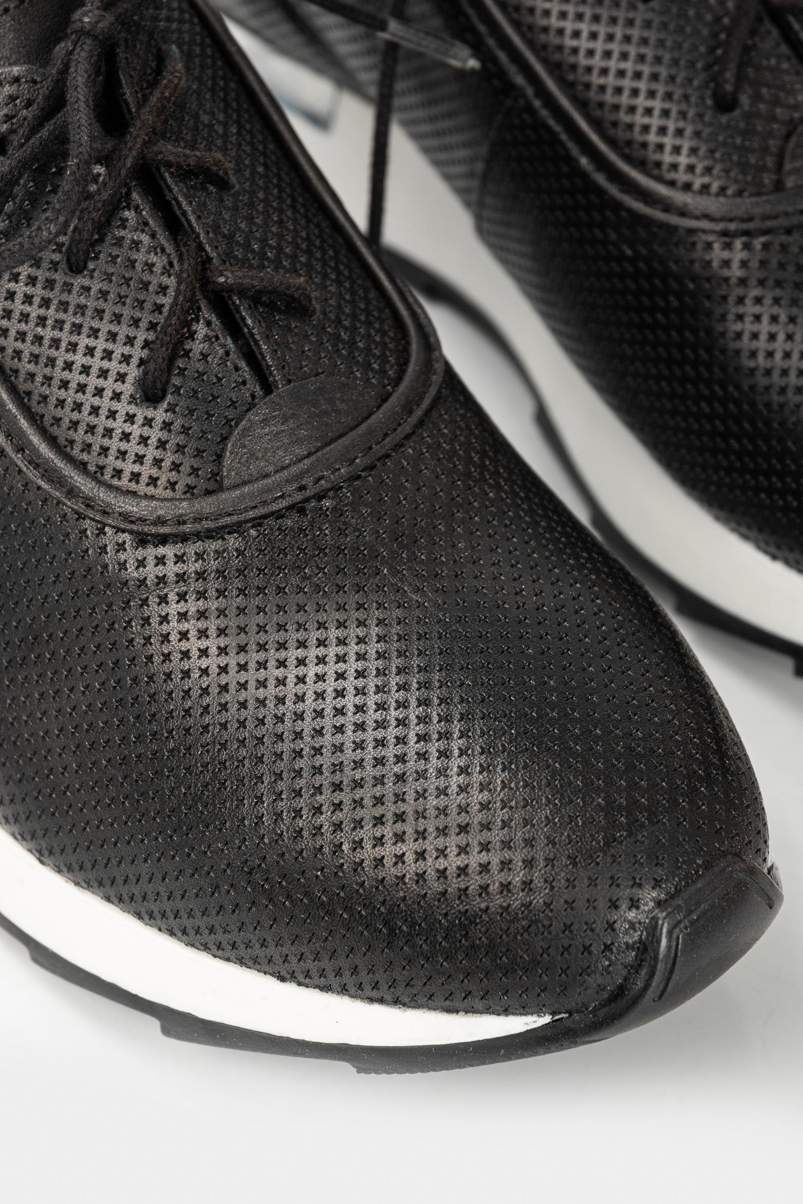 Vélez Zapatos Cordón De Cuero  Mujer Suela Deportiva Negro-4