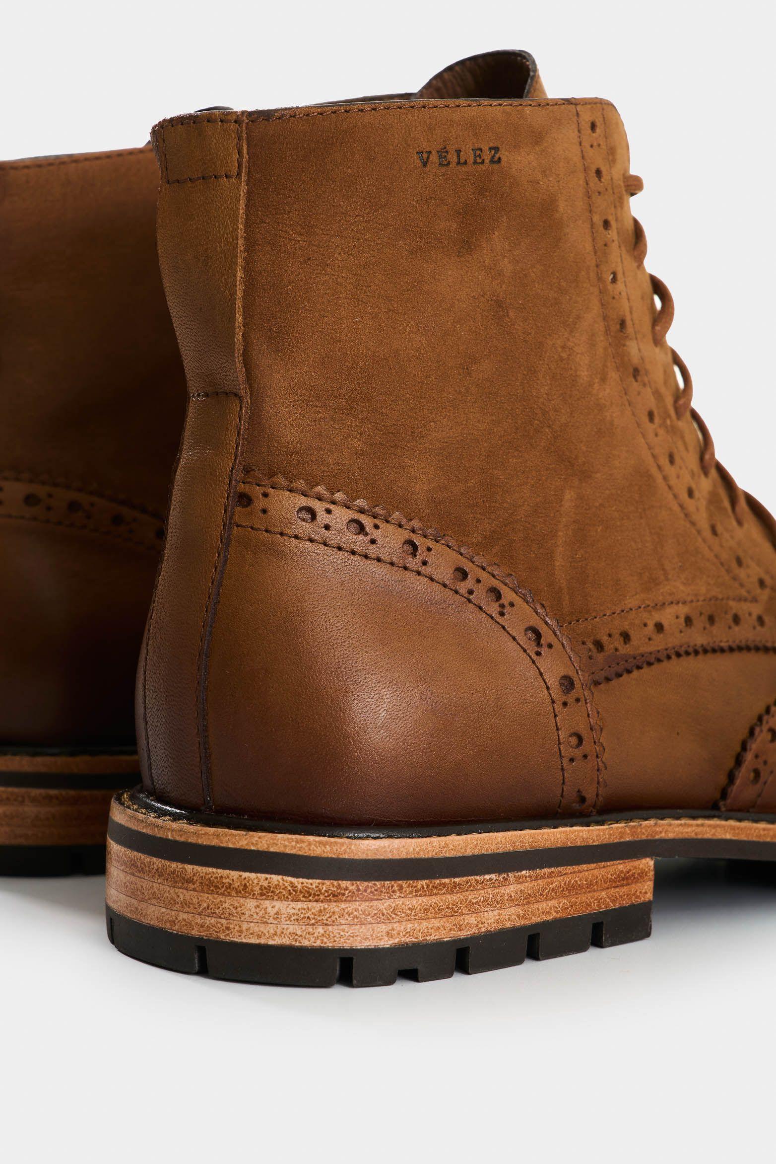 Vélez Botas De Cuero Gamuzado Y Liso Para Hombre Gael Miel-4