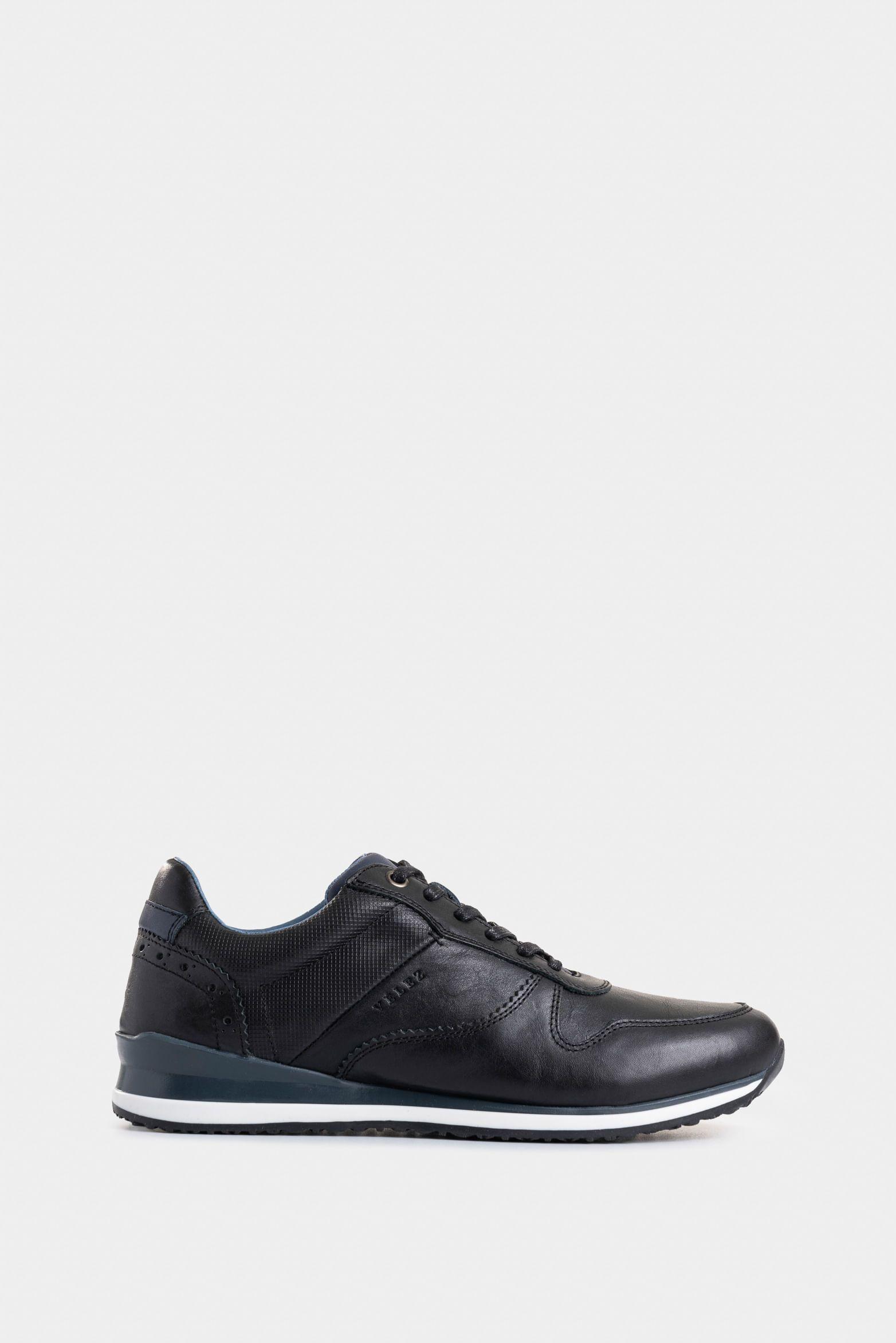 Vélez Tenis Casual Cooper De Cuero Vintage Negro-0
