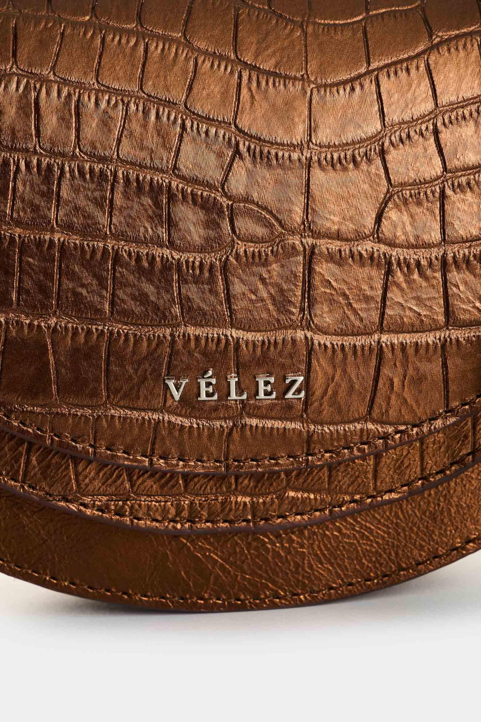 Vélez Manos Libres De Cuero Folia  Mujer Luna Bronce-3