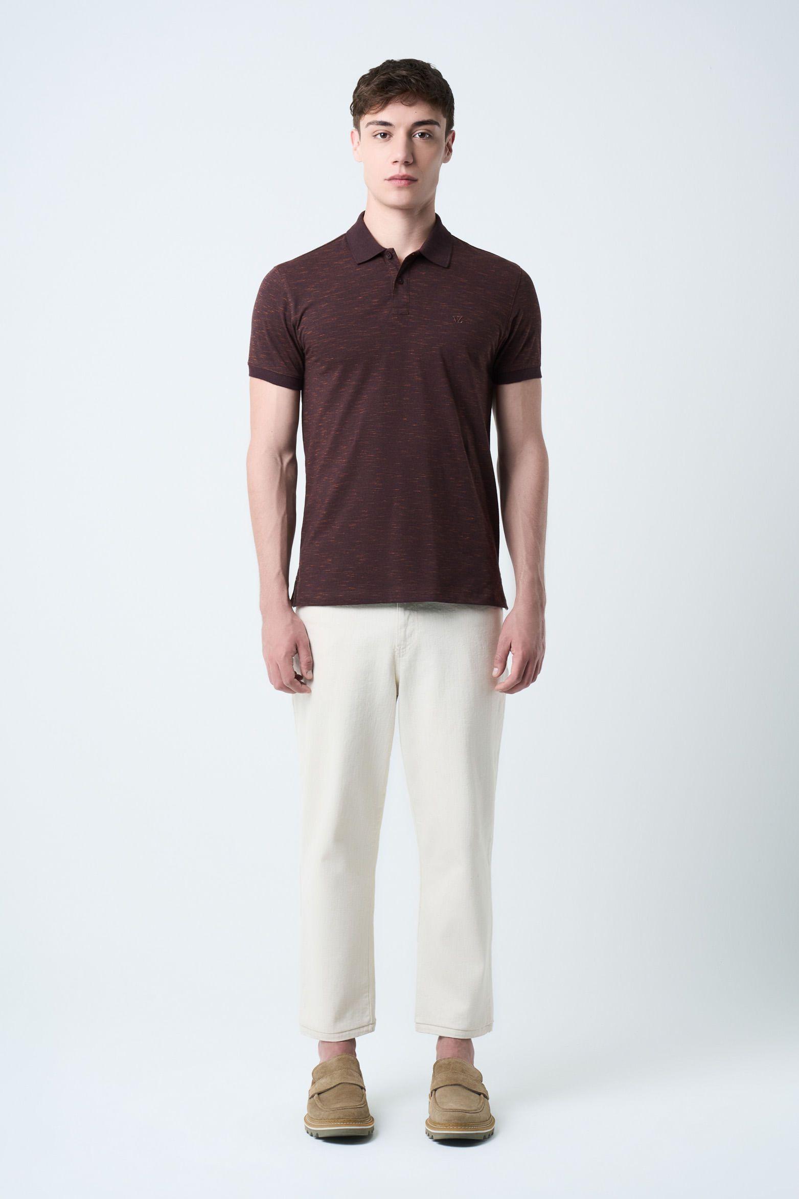 Vélez Polera Trivoli Manga Corta Hombre Semi Fit Vinotinto-3