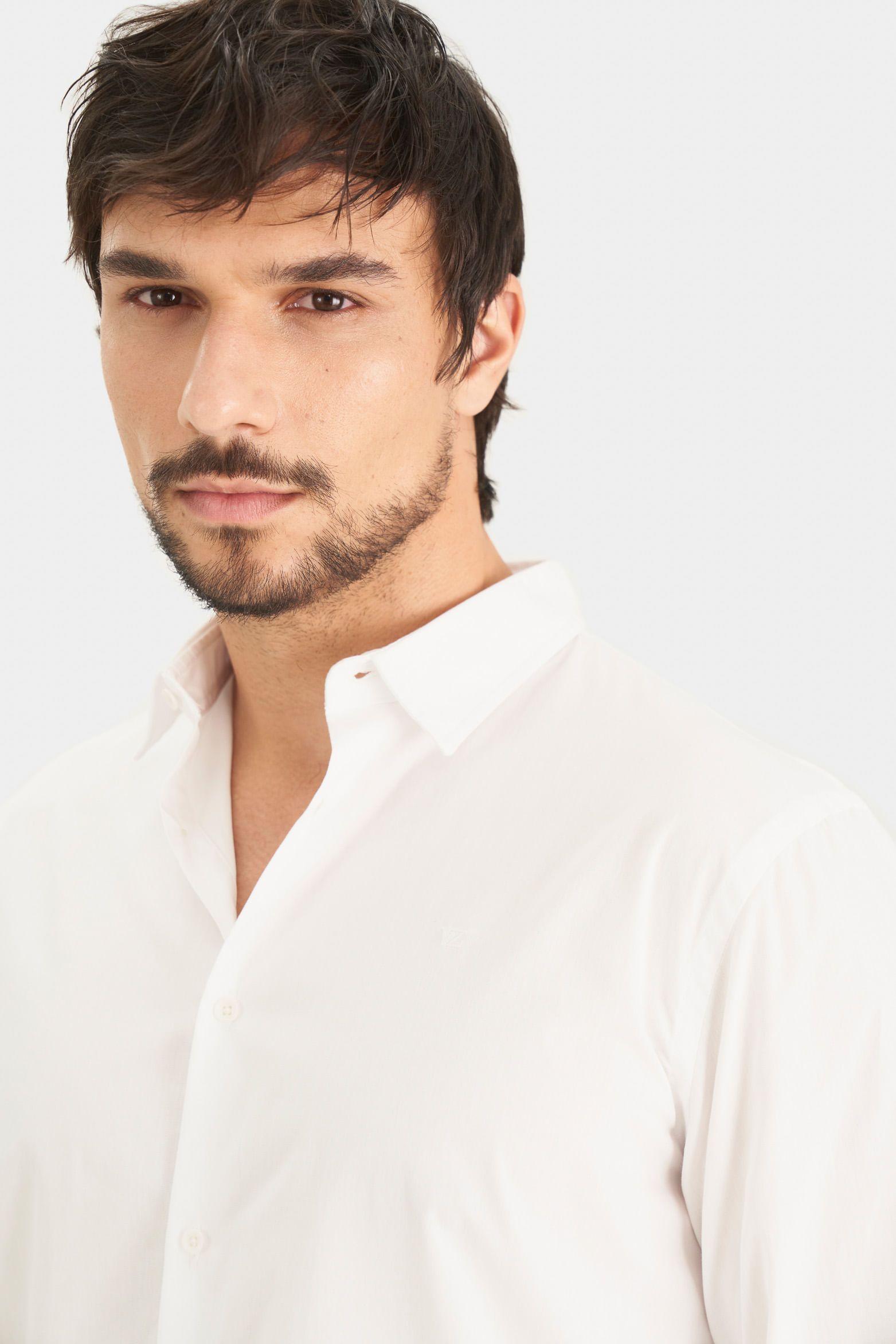 Vélez Camisa En Popelina Para Hombre Semifitted Blanco-1