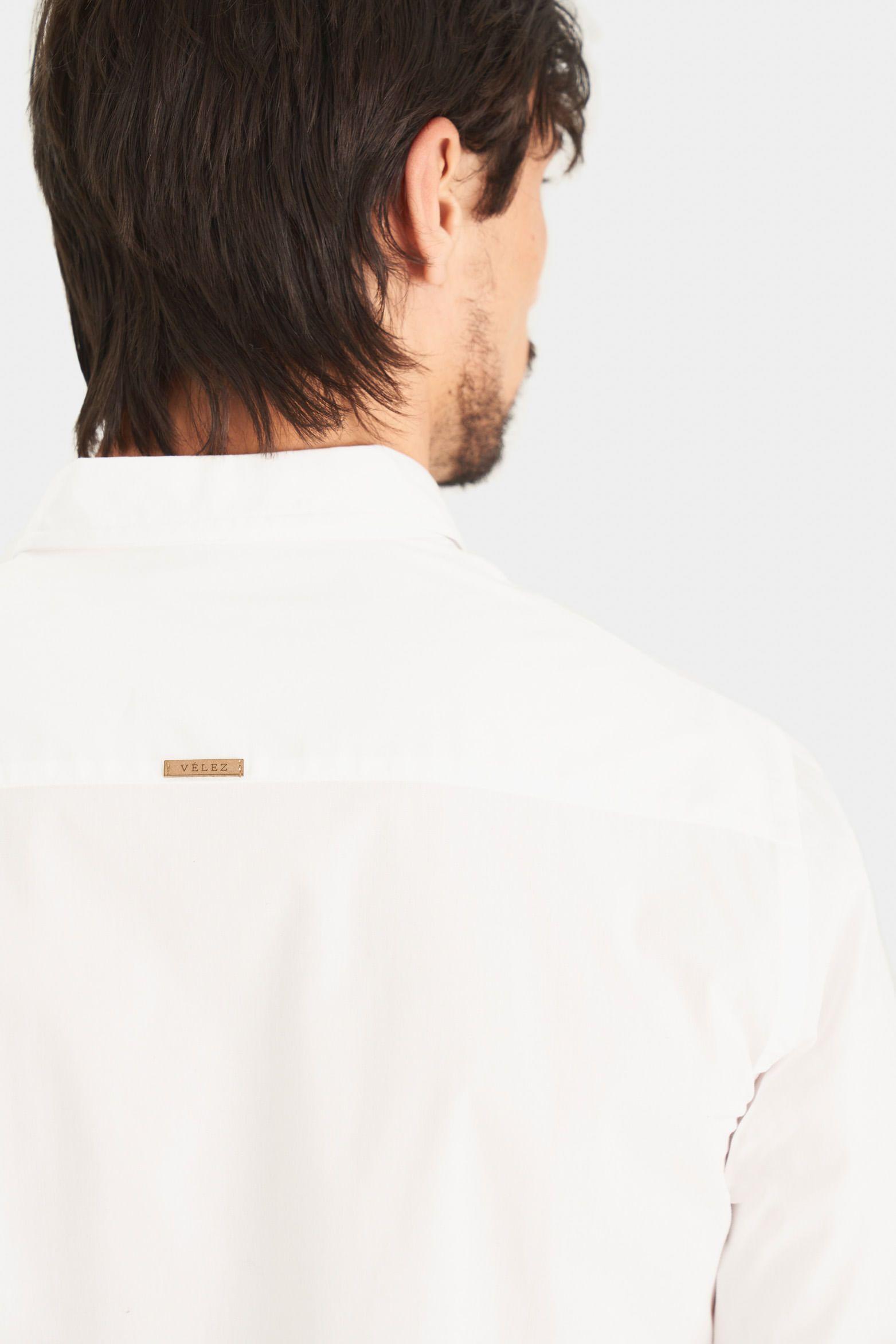Vélez Camisa En Popelina Para Hombre Semifitted Blanco-3