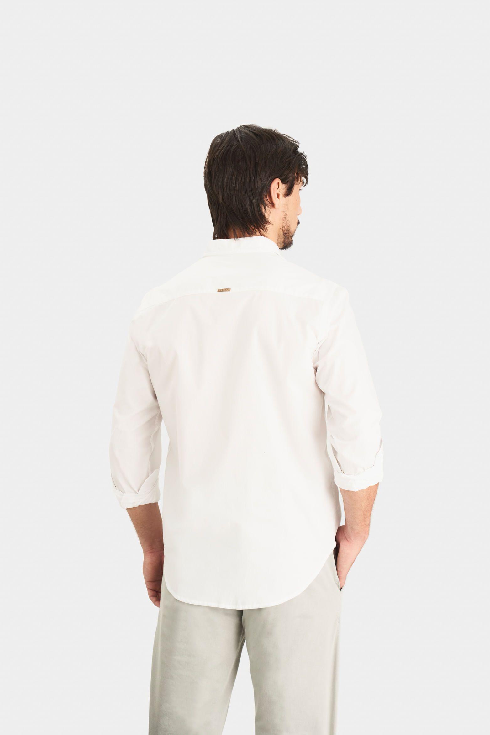 Vélez Camisa En Popelina Para Hombre Semifitted Blanco-4