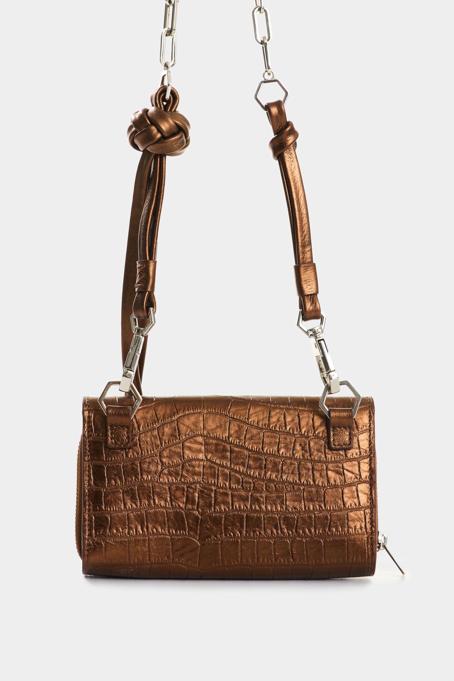 Vélez Billetera De Cuero Folia Para Mujer Palma Bronce-2