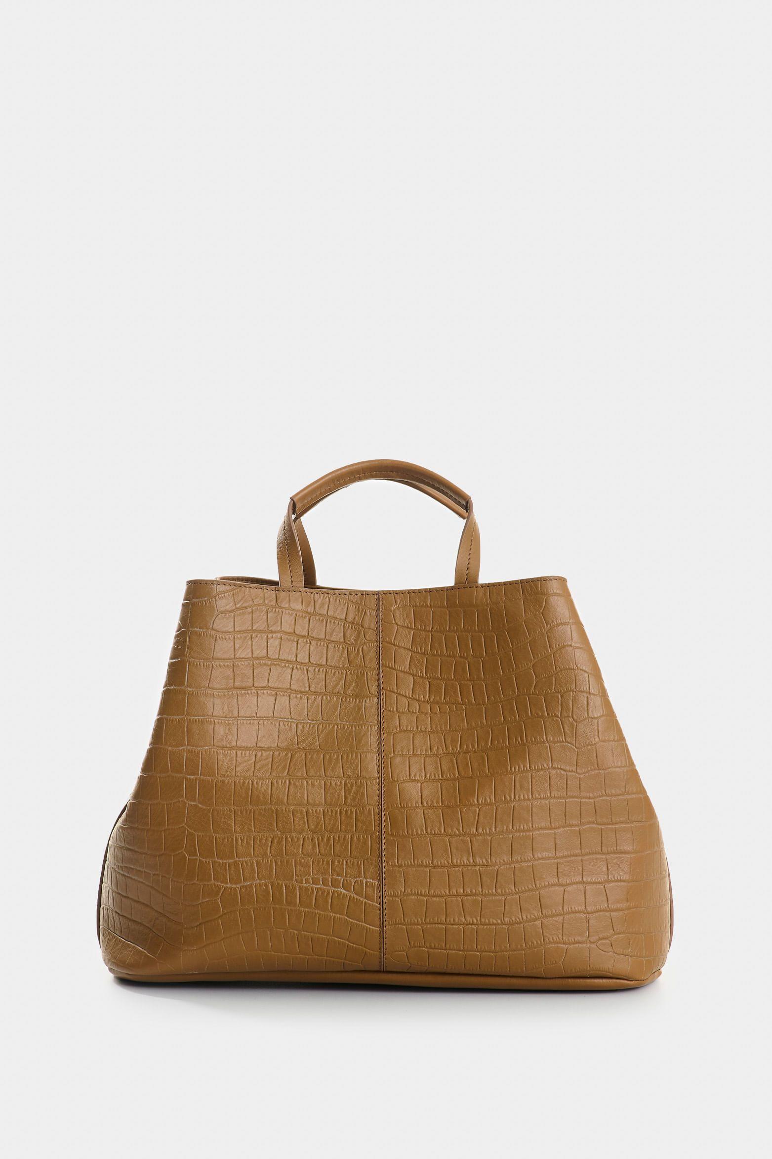 Vélez Bowling Calafate De Cuero Para Mujer Grabado Miel-2