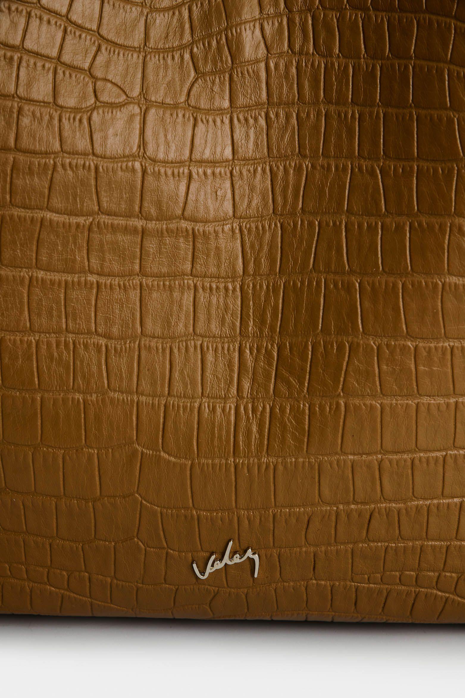 Vélez Bowling Calafate De Cuero Para Mujer Grabado Miel-3