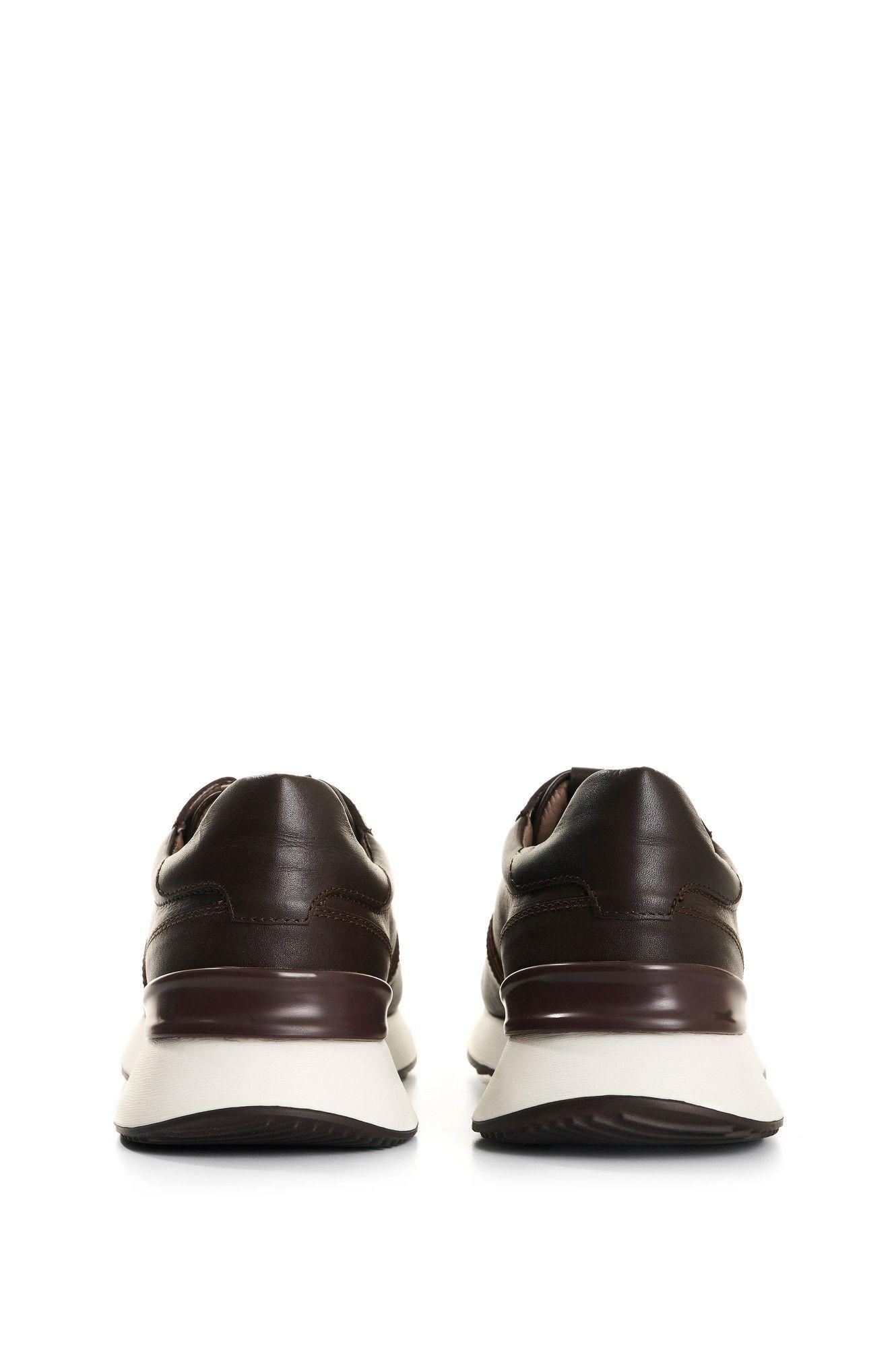 Vélez Zapatilla Tenis Cooper 3 Cuero Hombre Spoiler Contraste Café-2