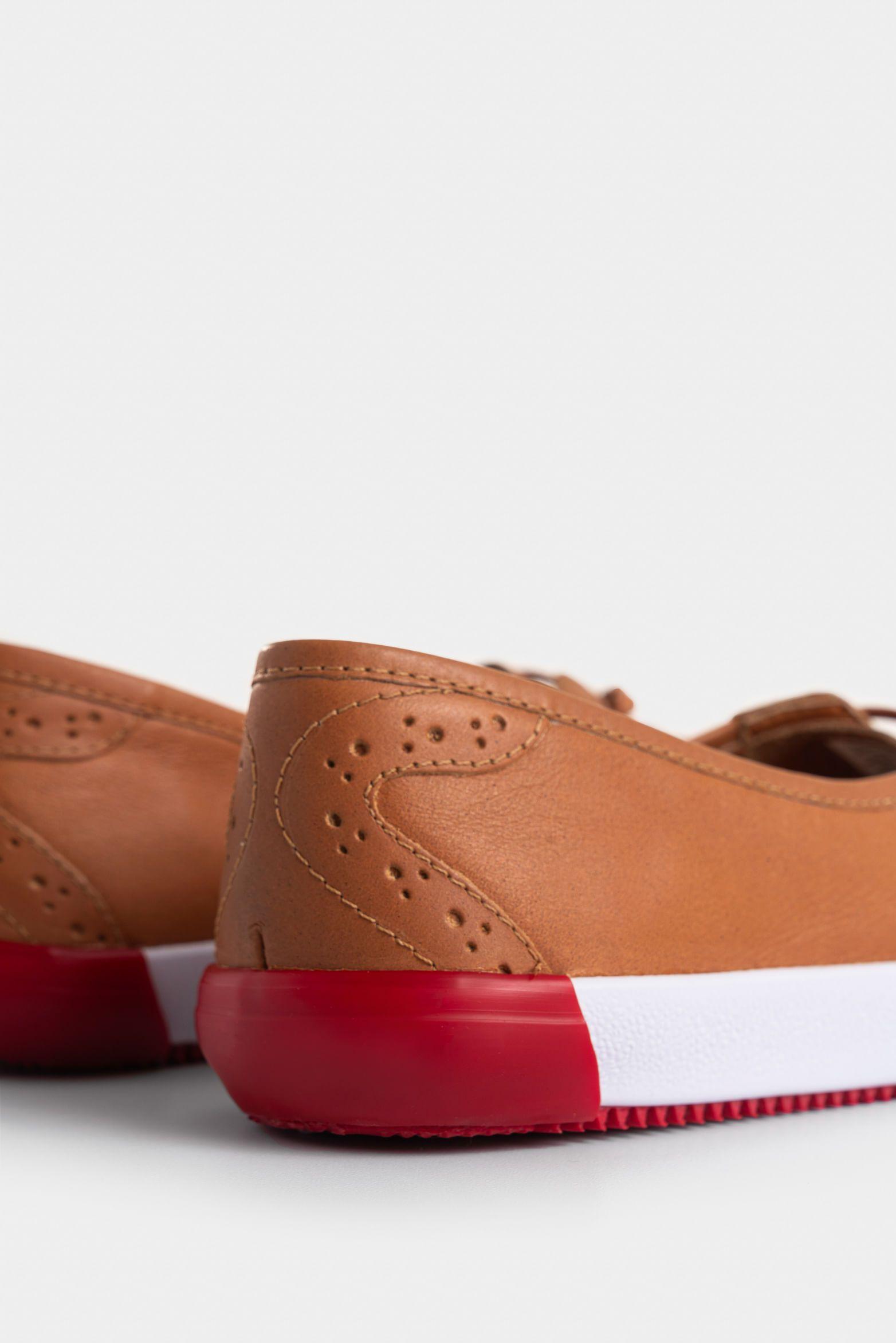 Vélez Tenis Planos Atenas De Cuero Para Mujer Casual Miel-4