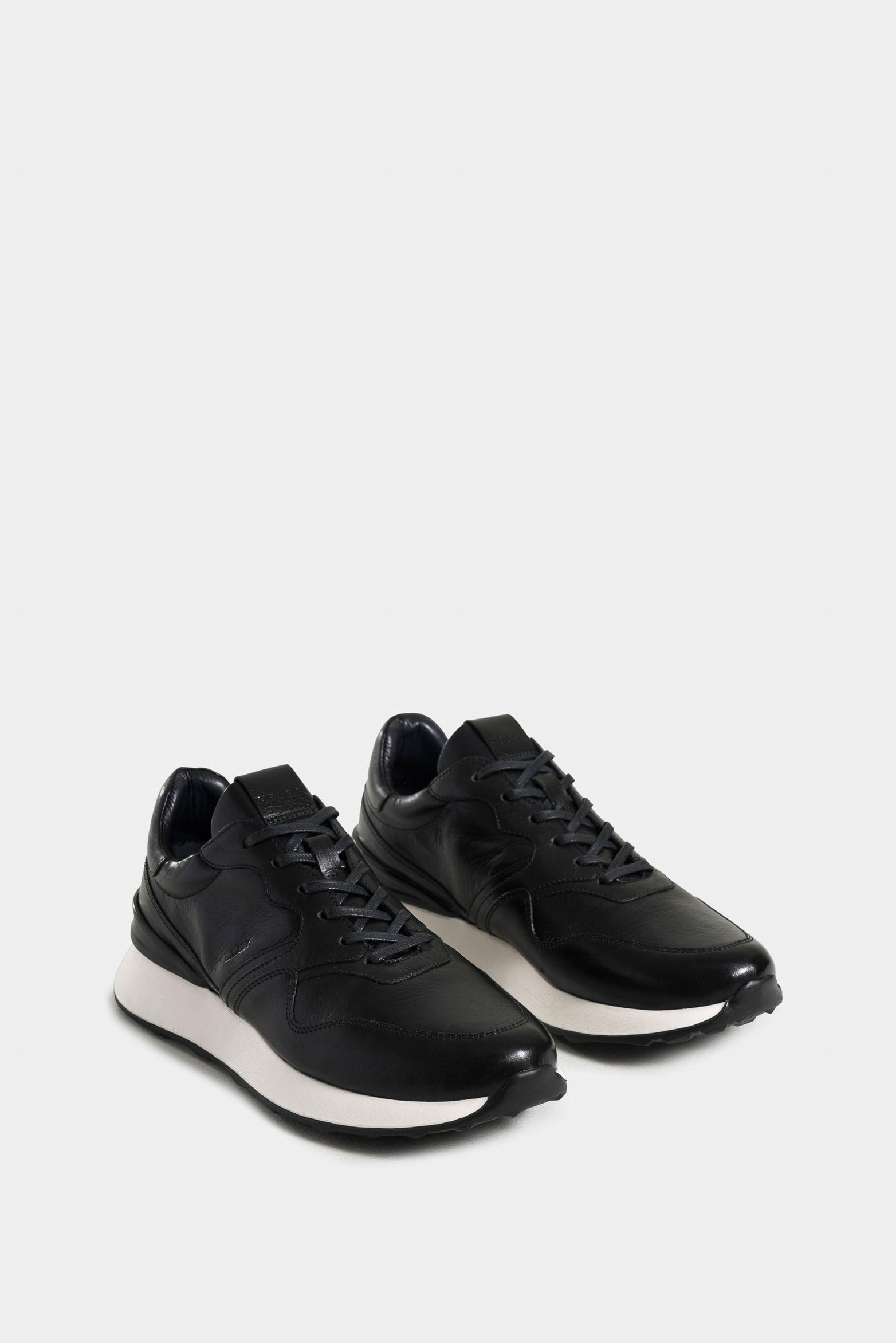 Vélez Tenis Cooper 3 De Cuero Para Hombre Spoiler Negro-1