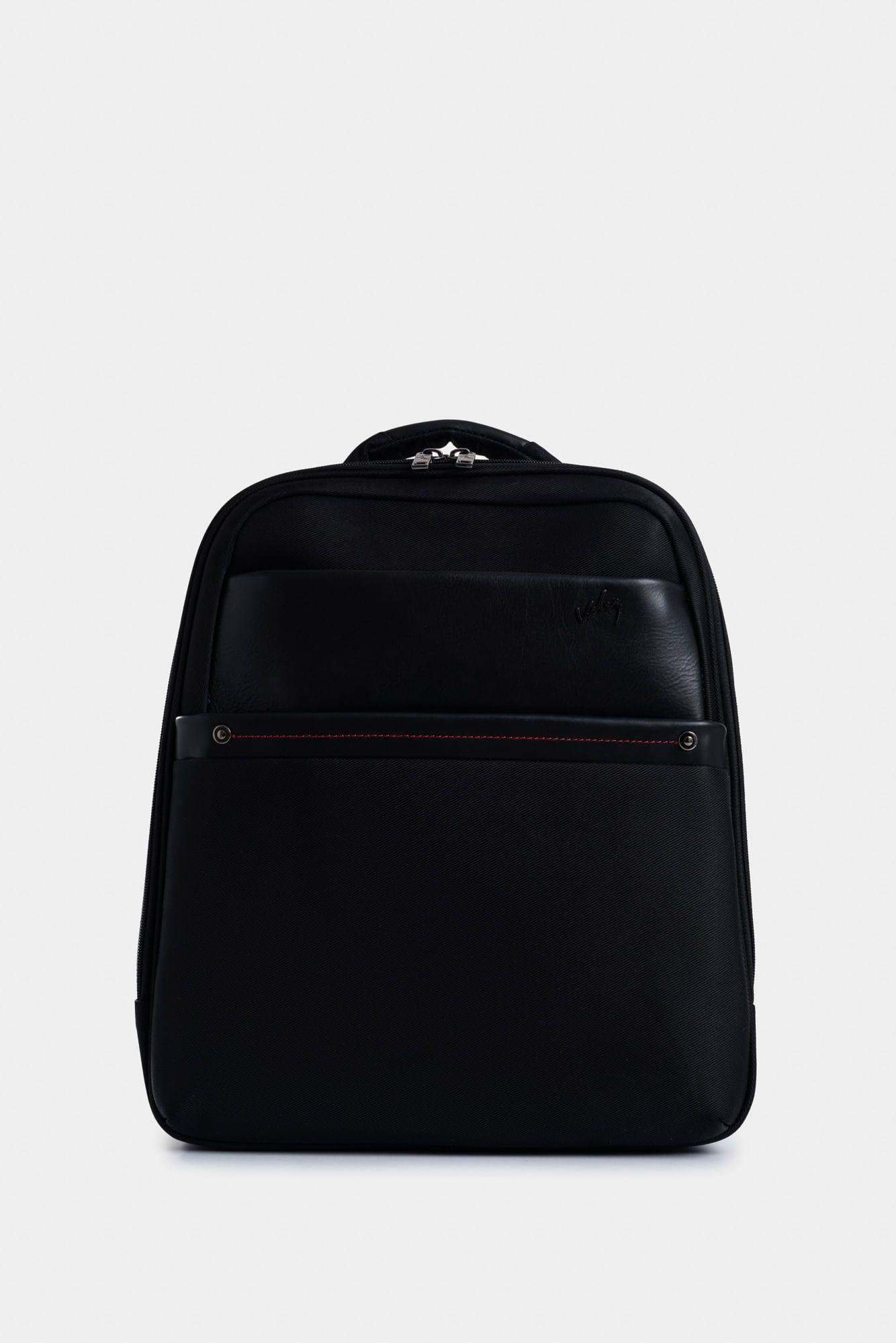 Vélez Mochila Premium Lona Monocromático Negro-0
