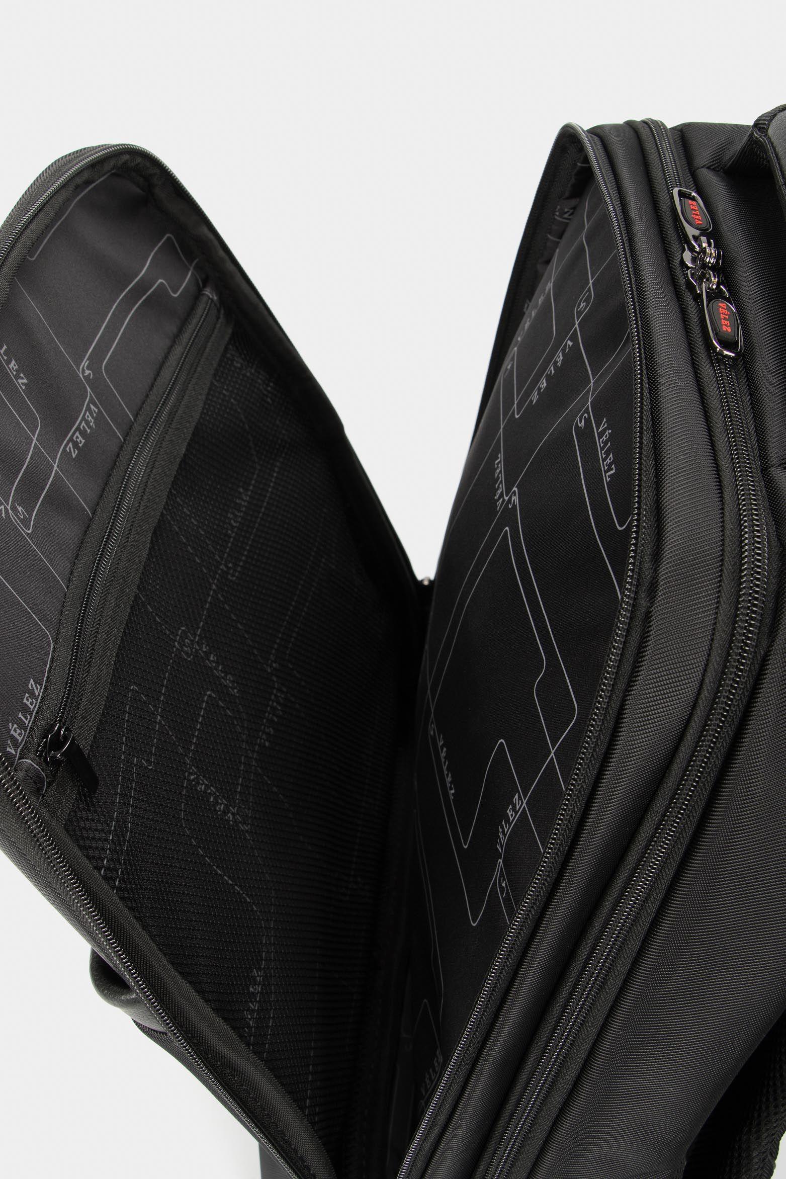 Vélez Mochila Premium Lona Monocromático Negro-4