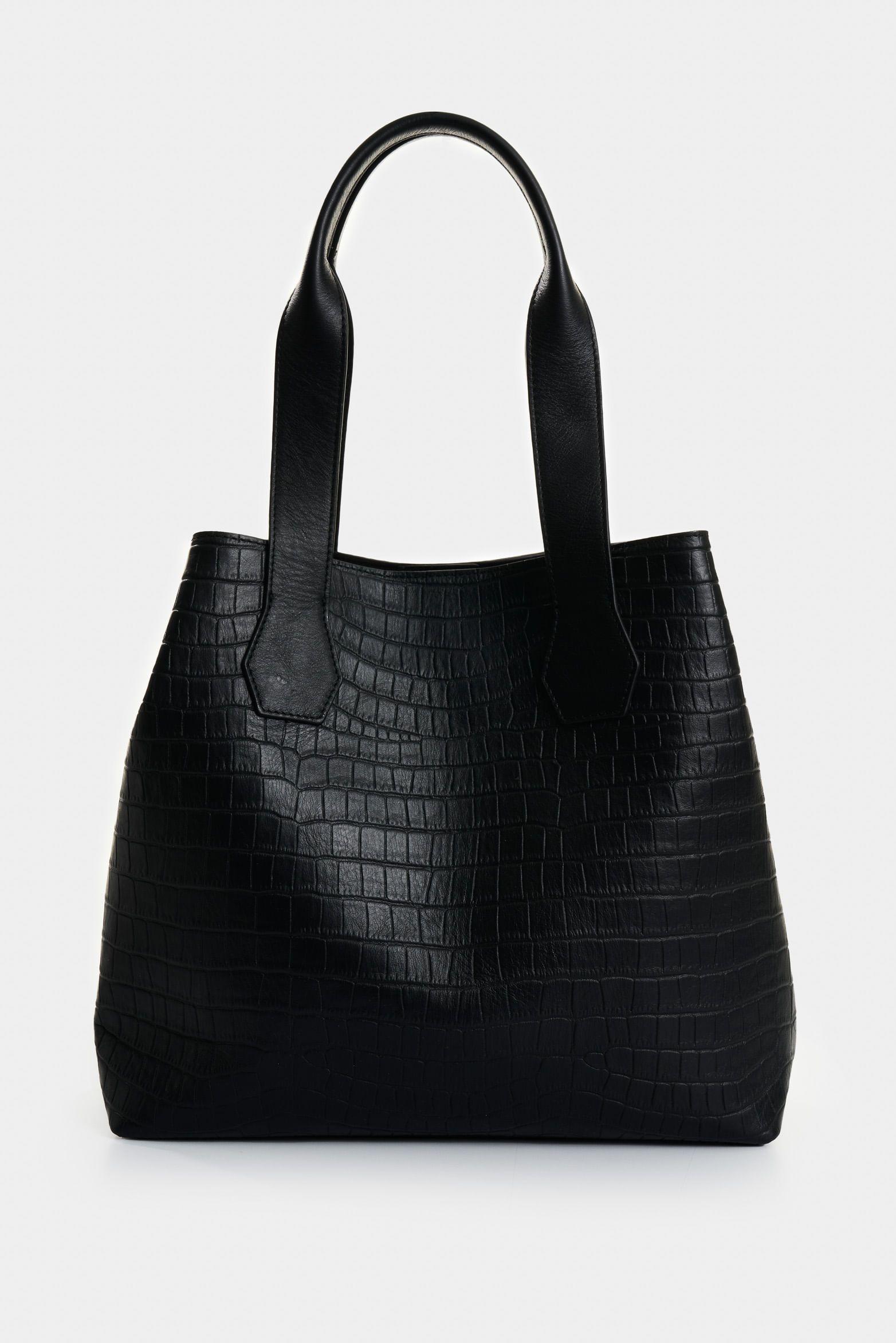 Vélez Shopping Silene De Cuero Para Mujer Grabado Negro-2
