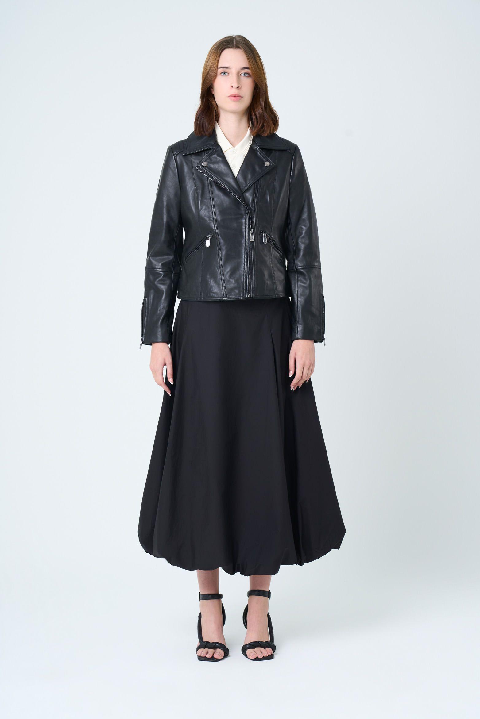 Vélez Casaca Biker Island Cuero Mujer Fit Ajustado Negro-3