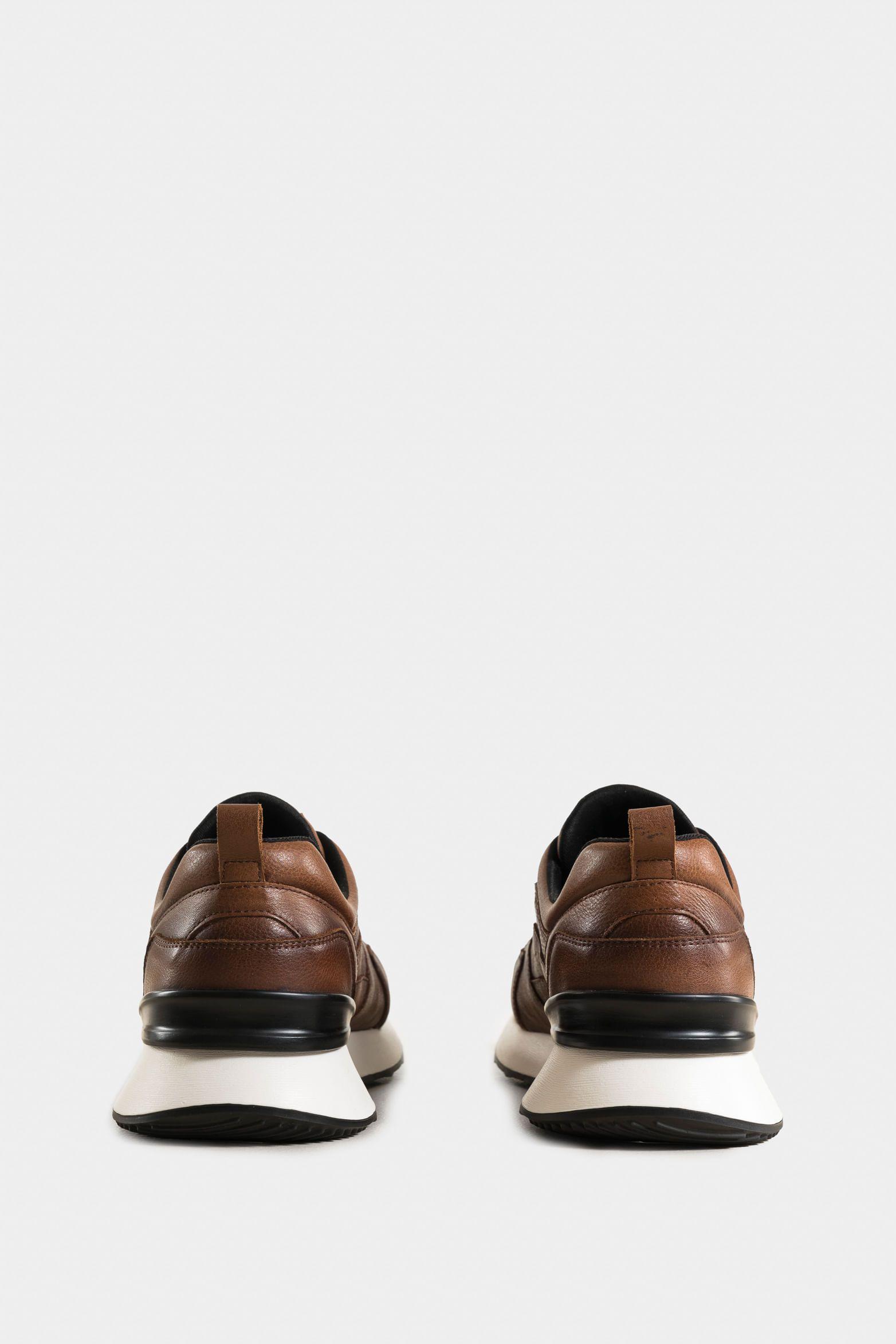 Vélez Zapatillas Galis Sahara De Cuero Liso Para Hombre Miel-2