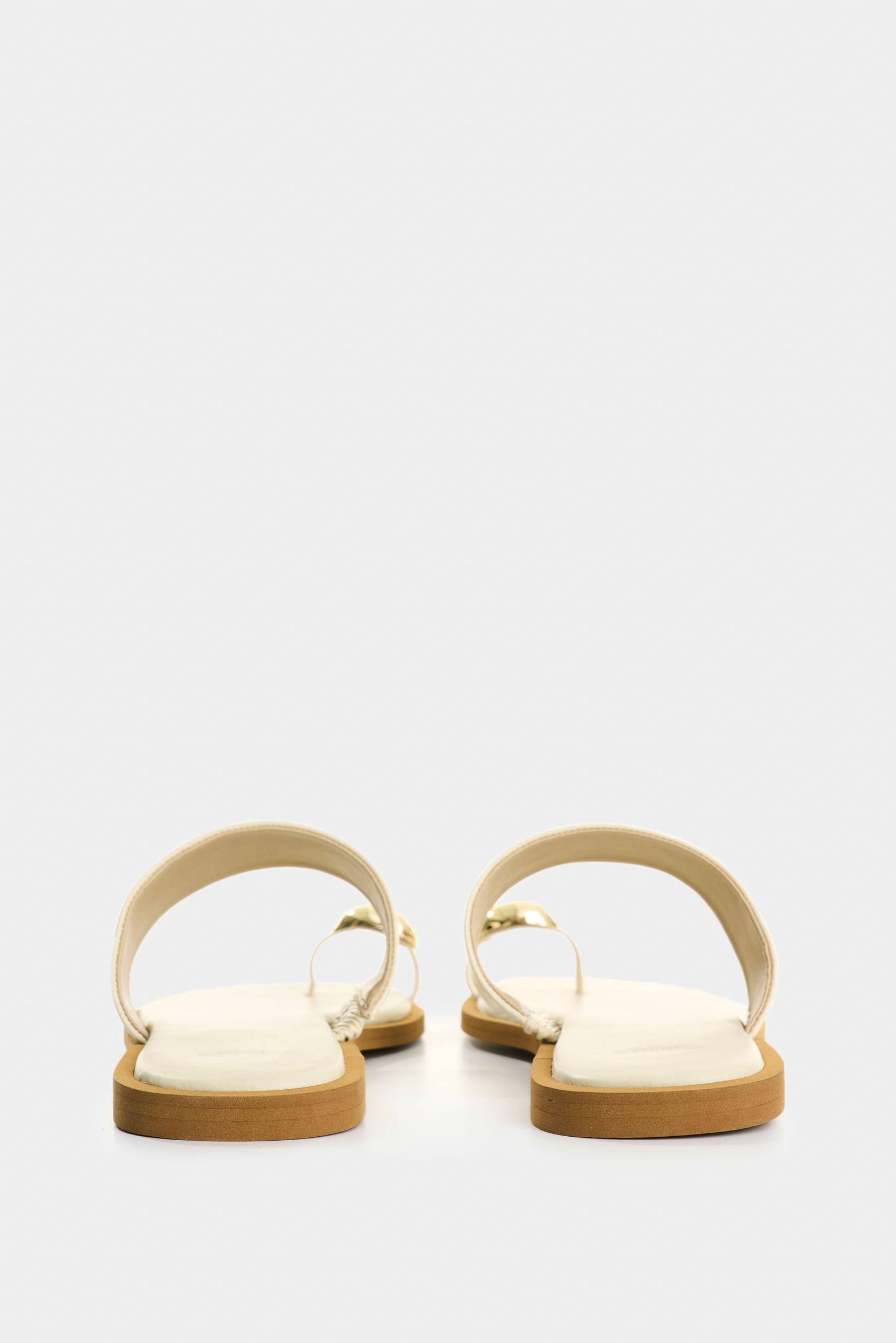 Vélez Sandalia Plana De Cuero  Mujer Thala Beige-2