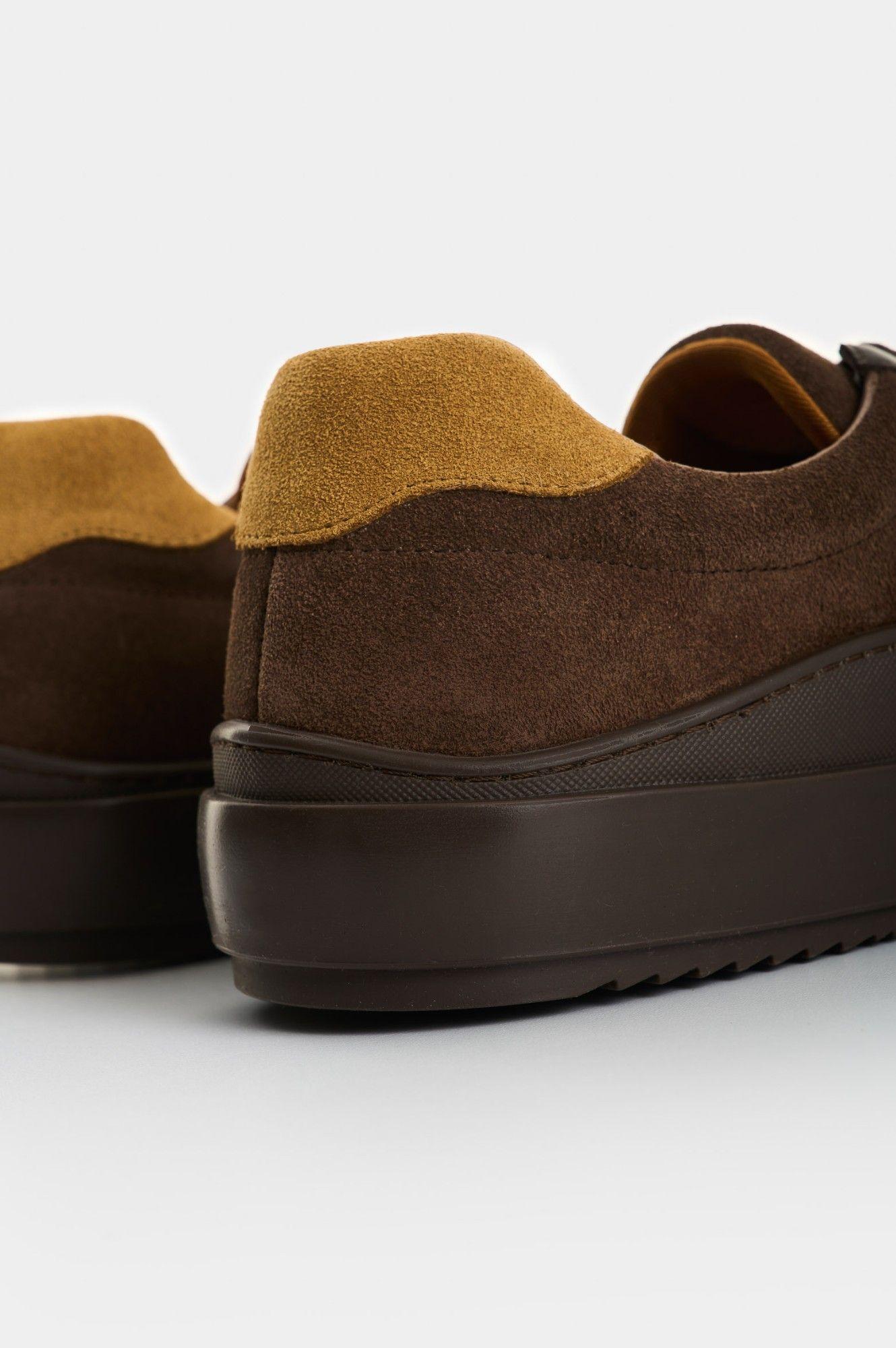 Vélez Zapatilla Tenis Clima Cuero Hombre Efecto Escribiente Café-4