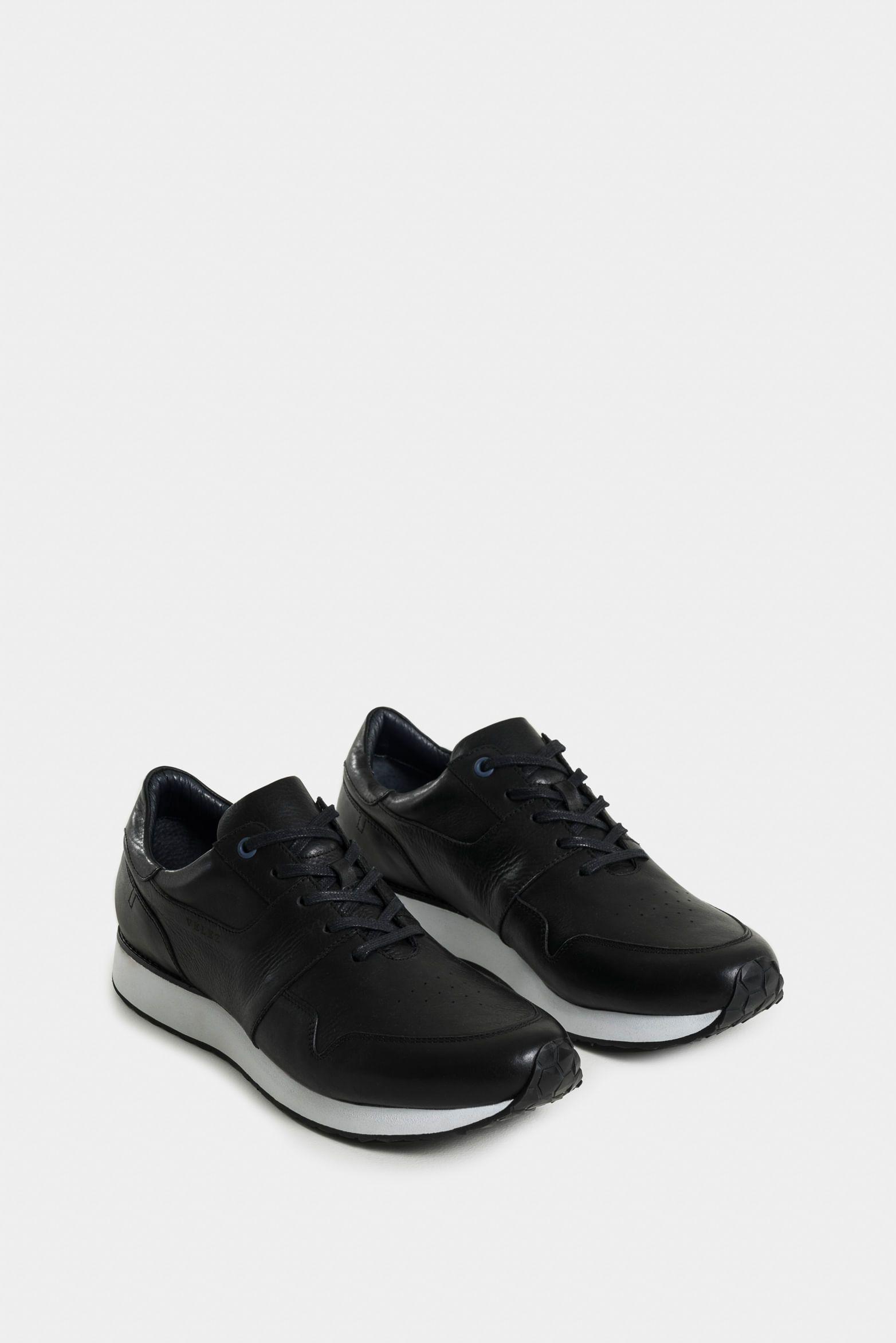 Vélez Tenis Artisan 2 De Cuero Para Hombre Vira Talón Negro-1