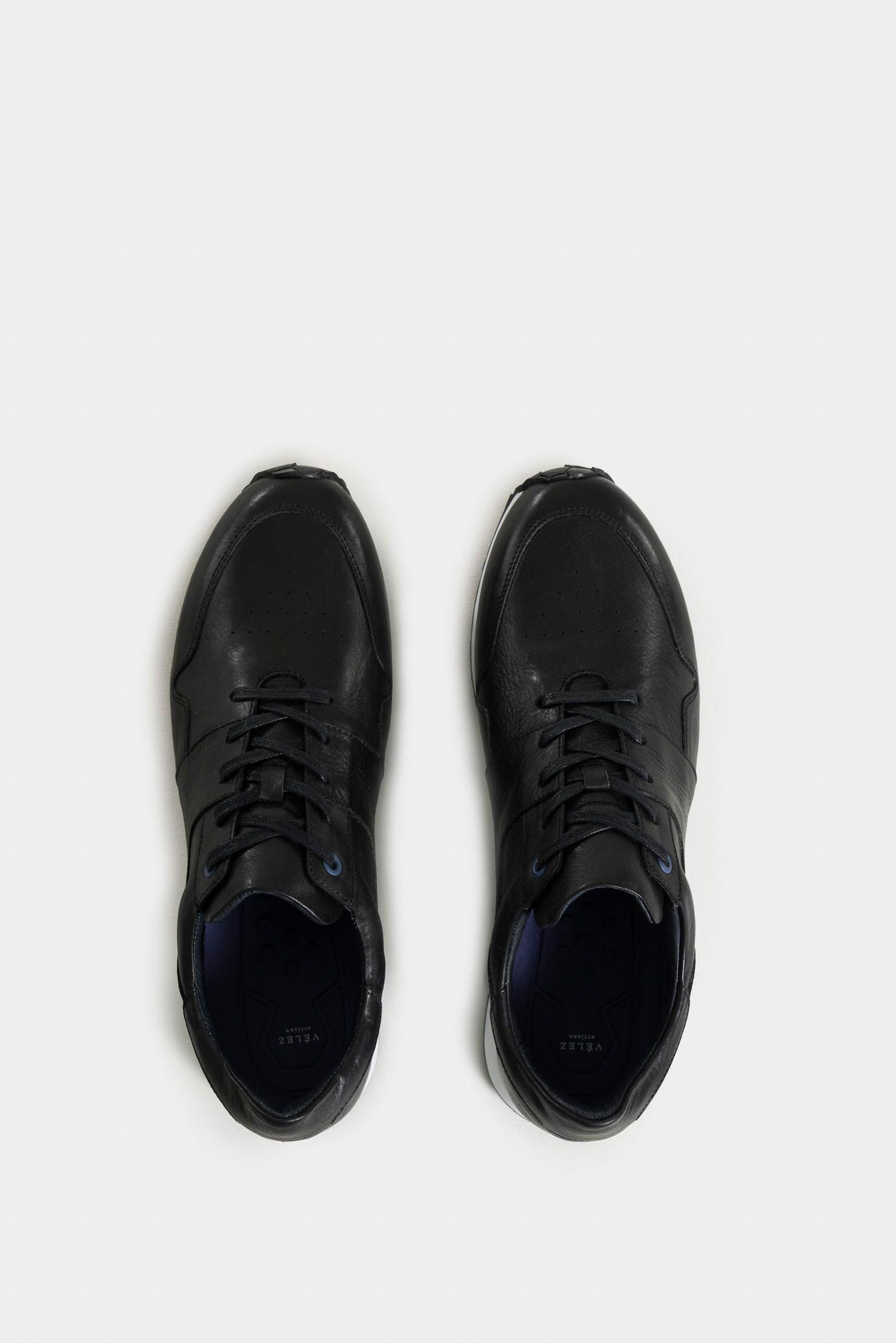 Vélez Tenis Artisan 2 De Cuero Para Hombre Vira Talón Negro-3