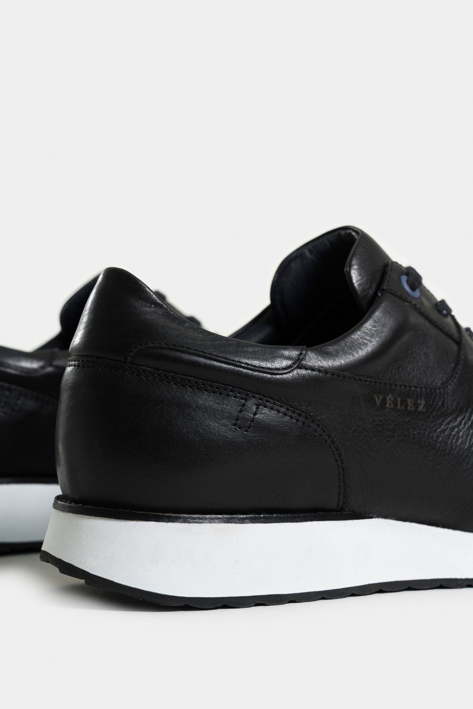 Vélez Tenis Artisan 2 De Cuero Para Hombre Vira Talón Negro-4