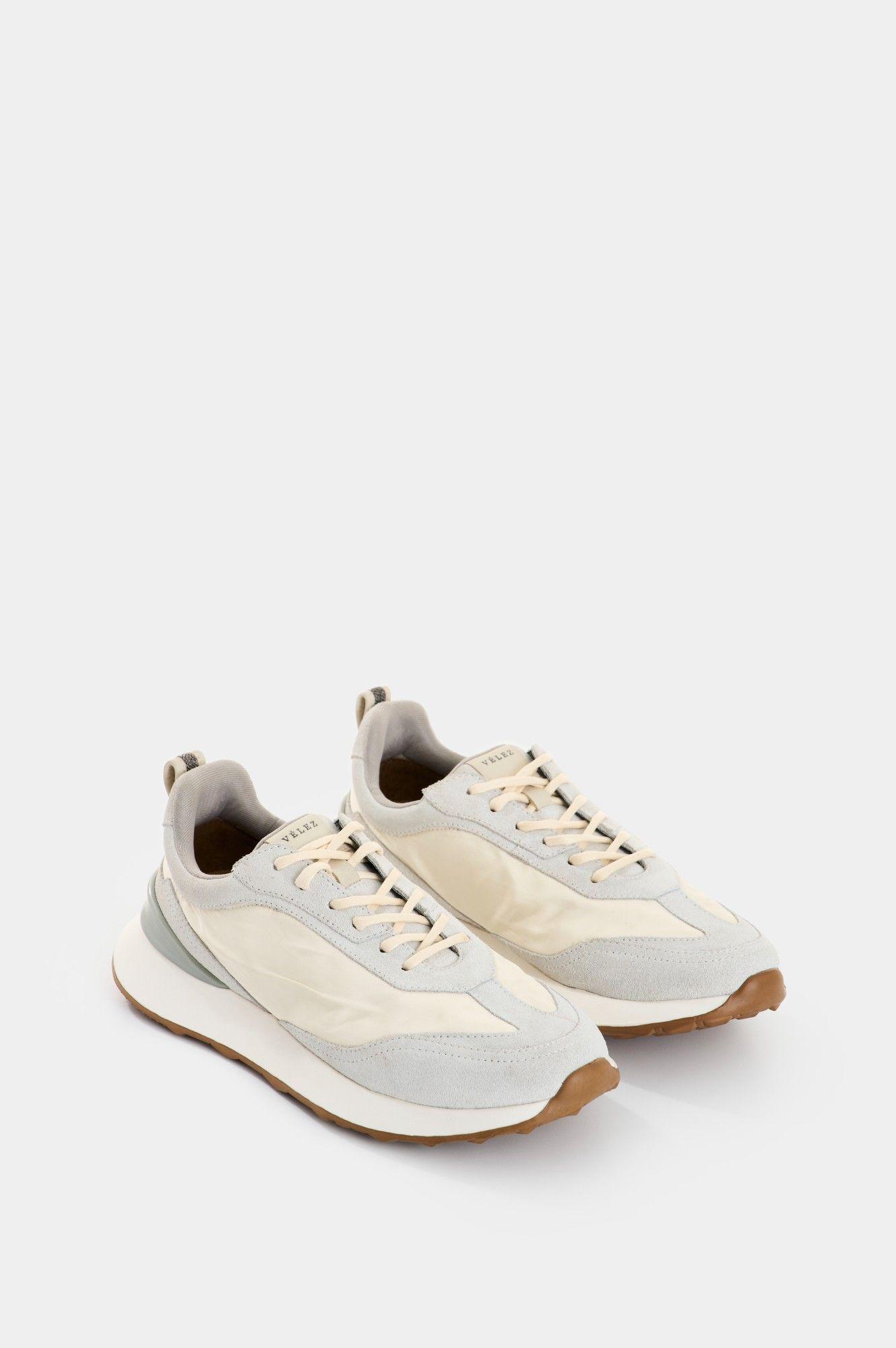 Vélez Zapatillas Elios Cuero Mujer Detalle Millaré Blanco-0